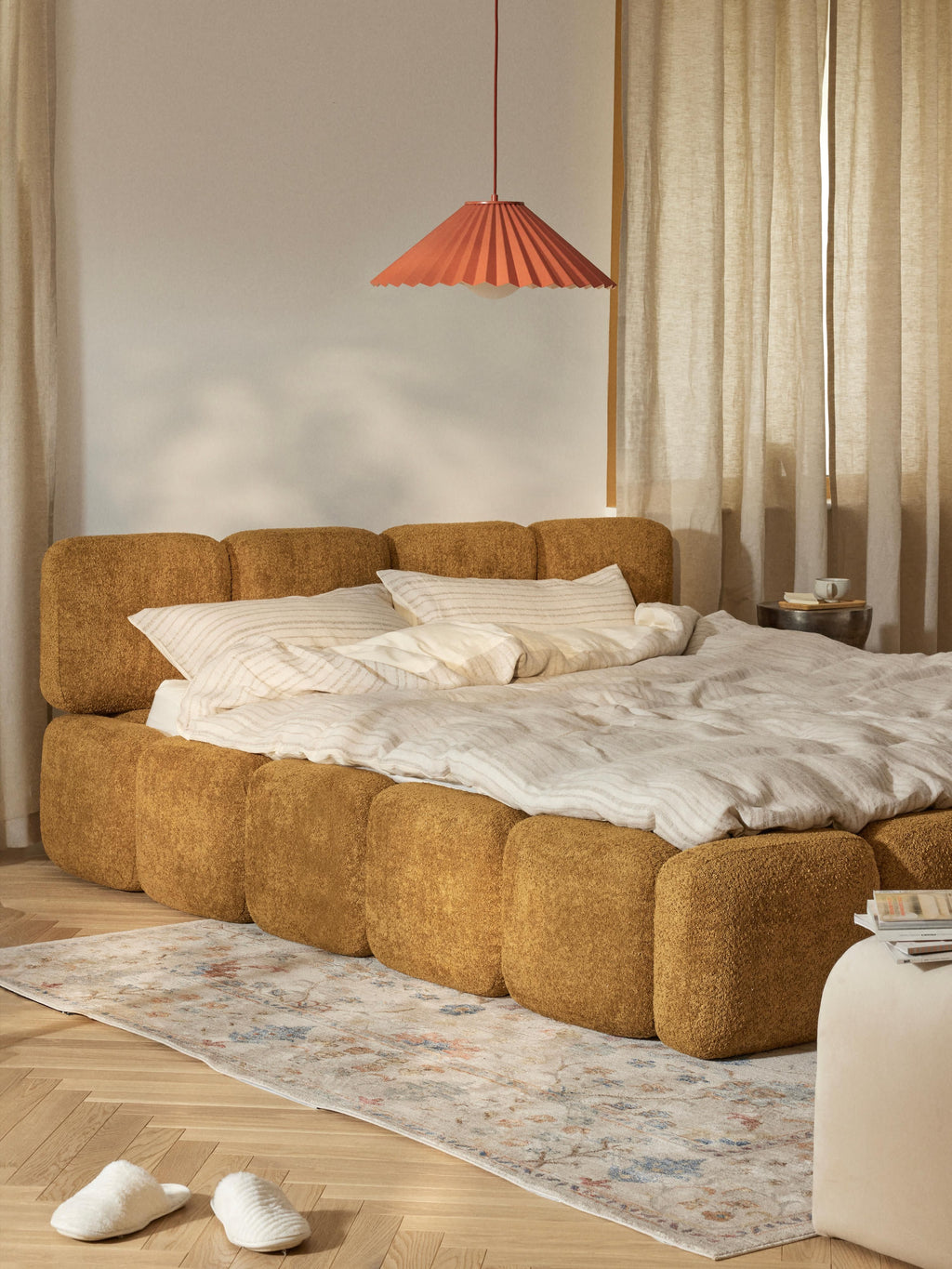 Tayla Upholstered Teddy Bouclé Bed