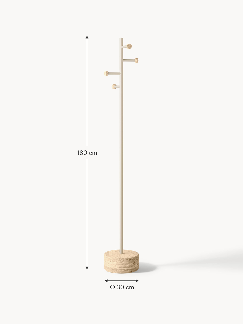 Disa Clothes Rack with Travertine Base