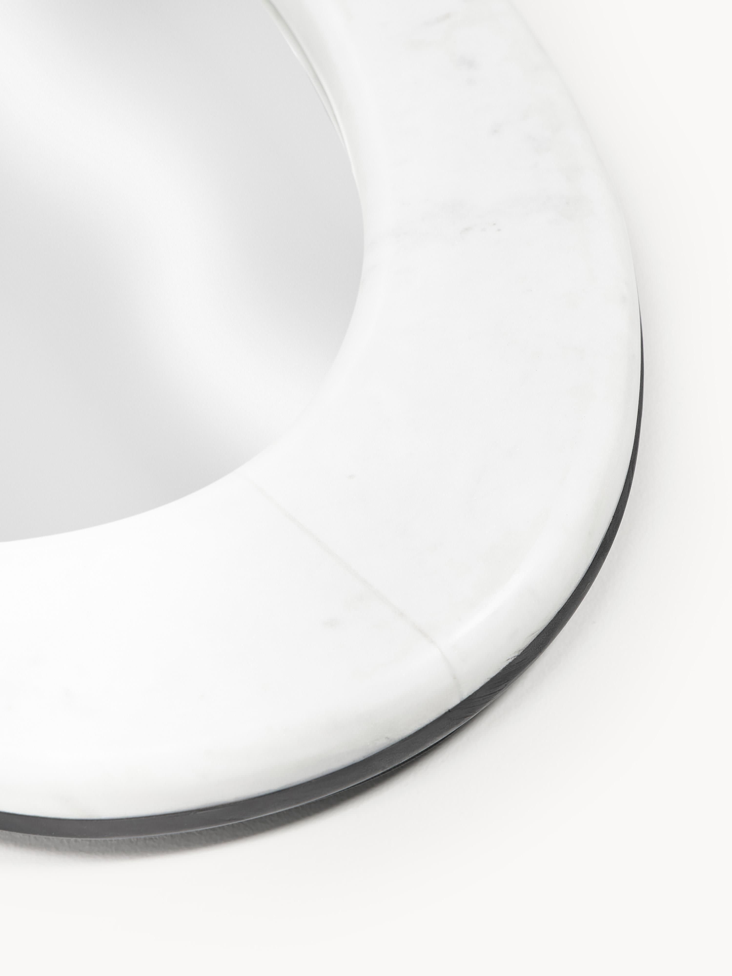 Meringue Wall Mirror with Marble Frame
