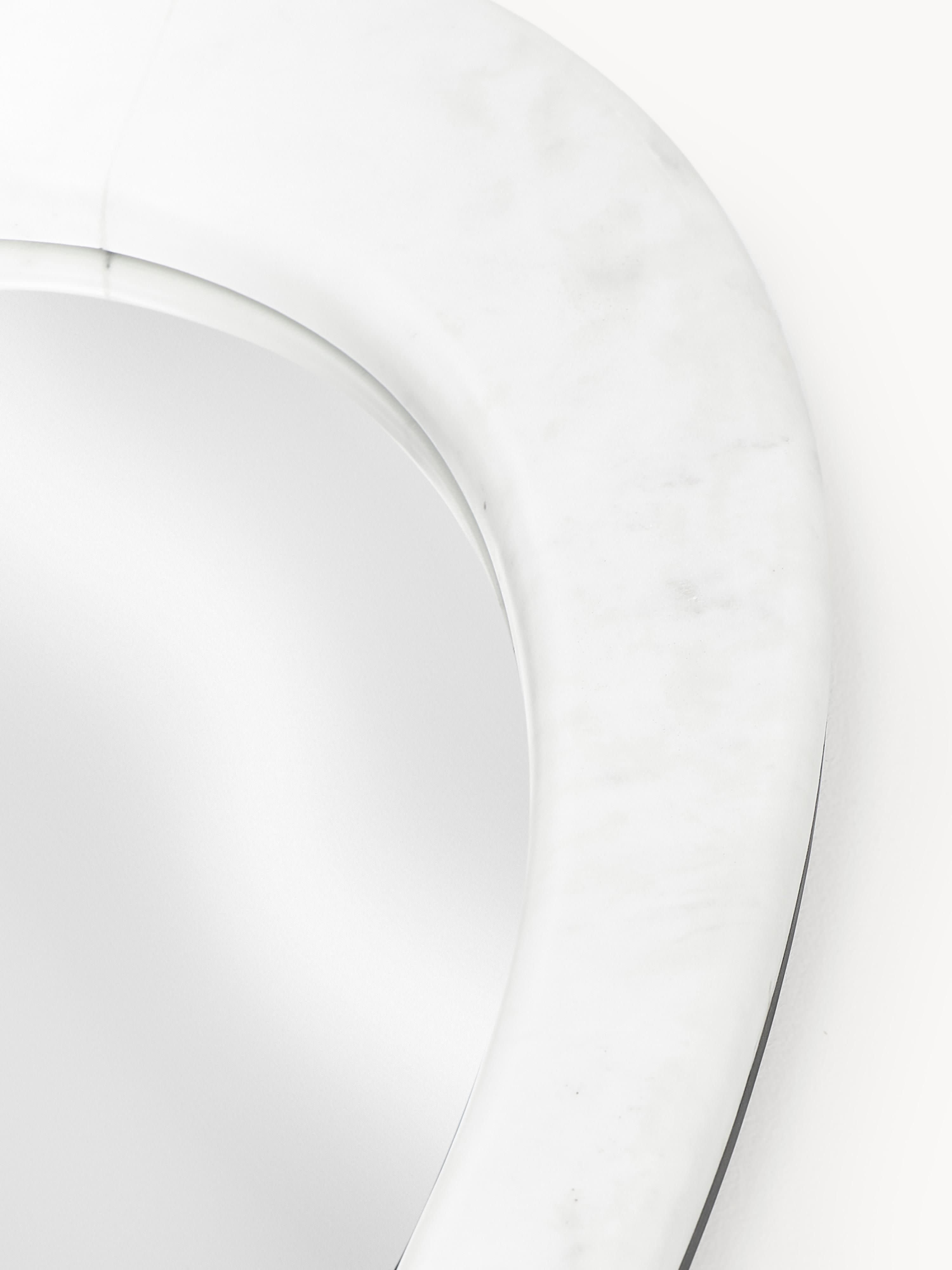 Meringue Wall Mirror with Marble Frame