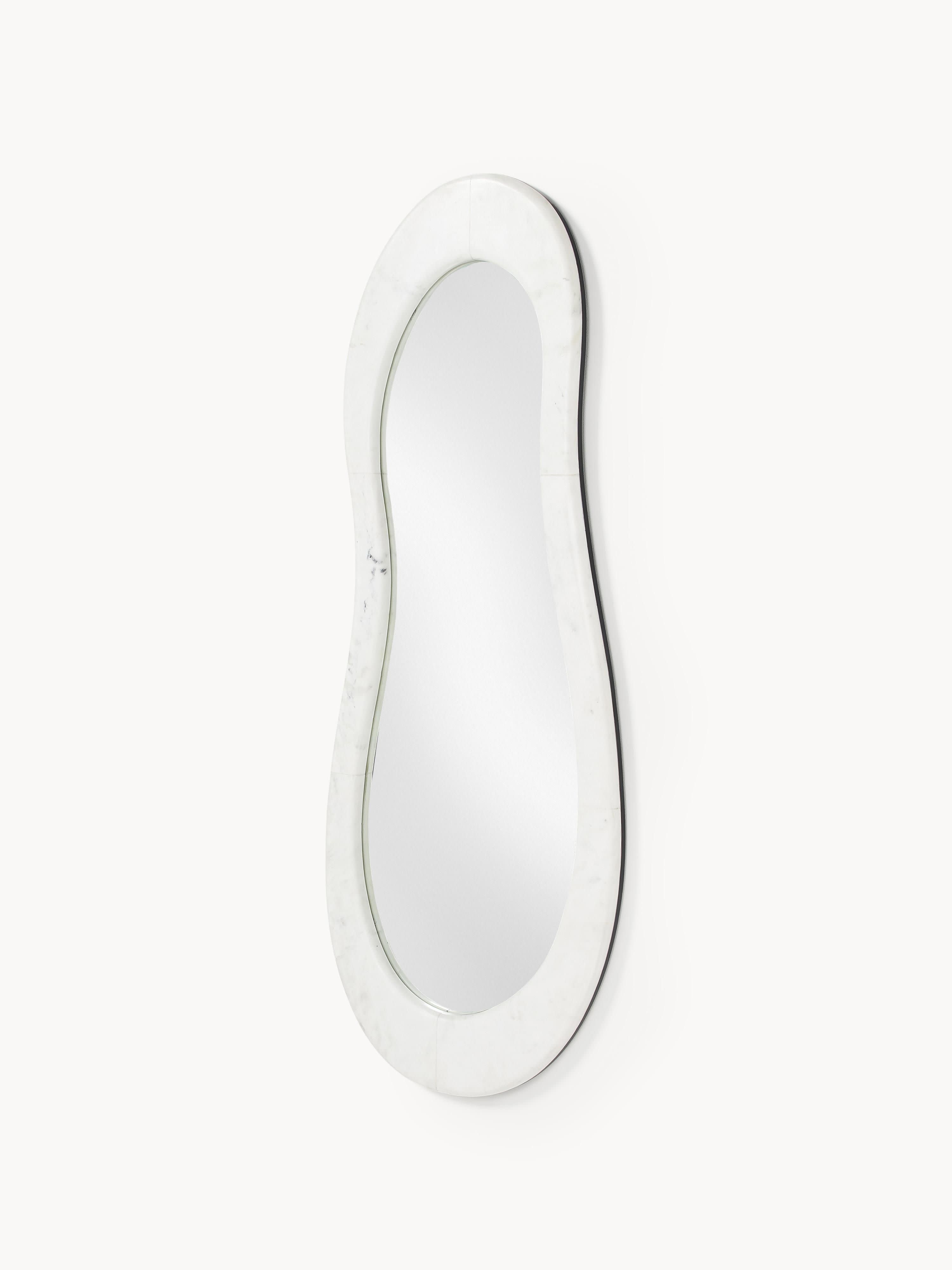 Meringue Wall Mirror with Marble Frame
