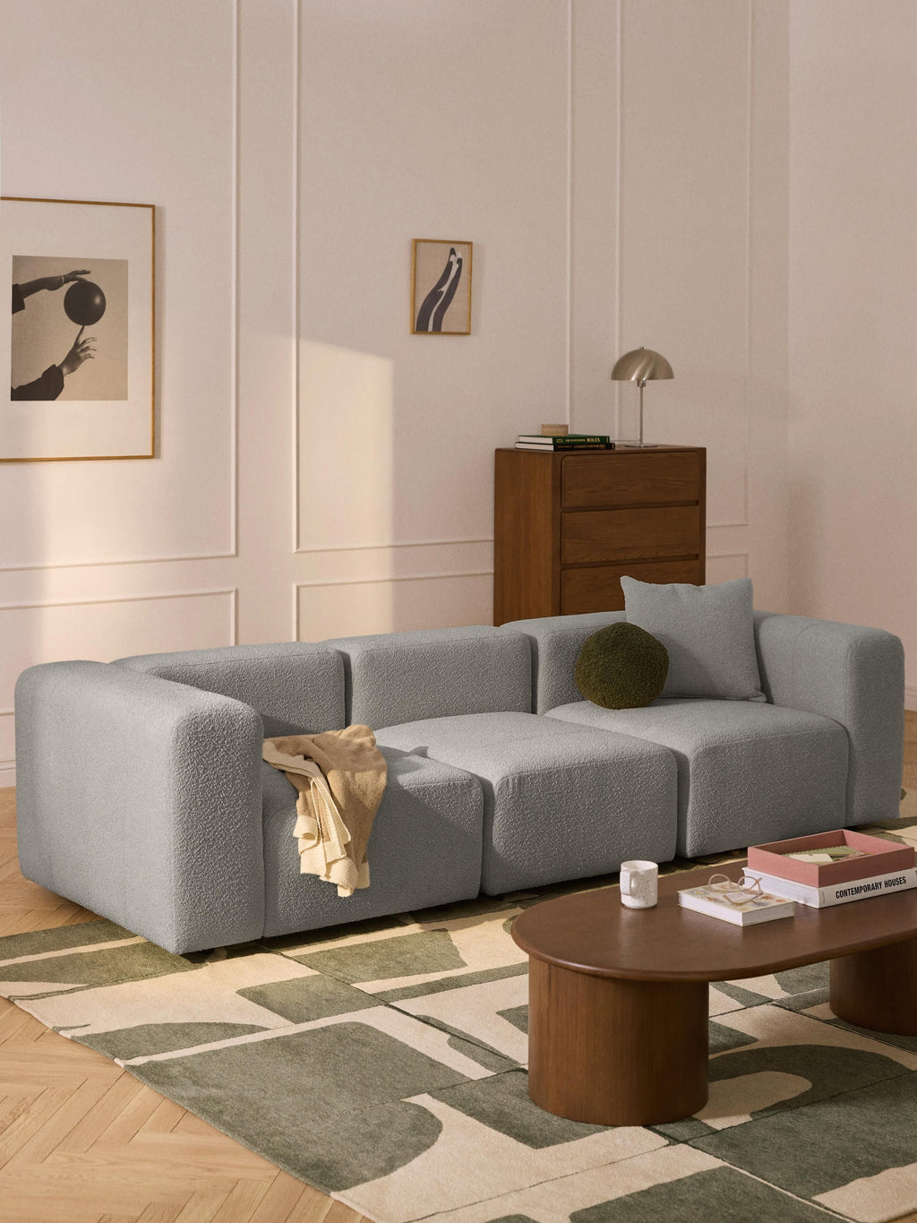 Lena Bouclé Modular Sofa (4-seater)