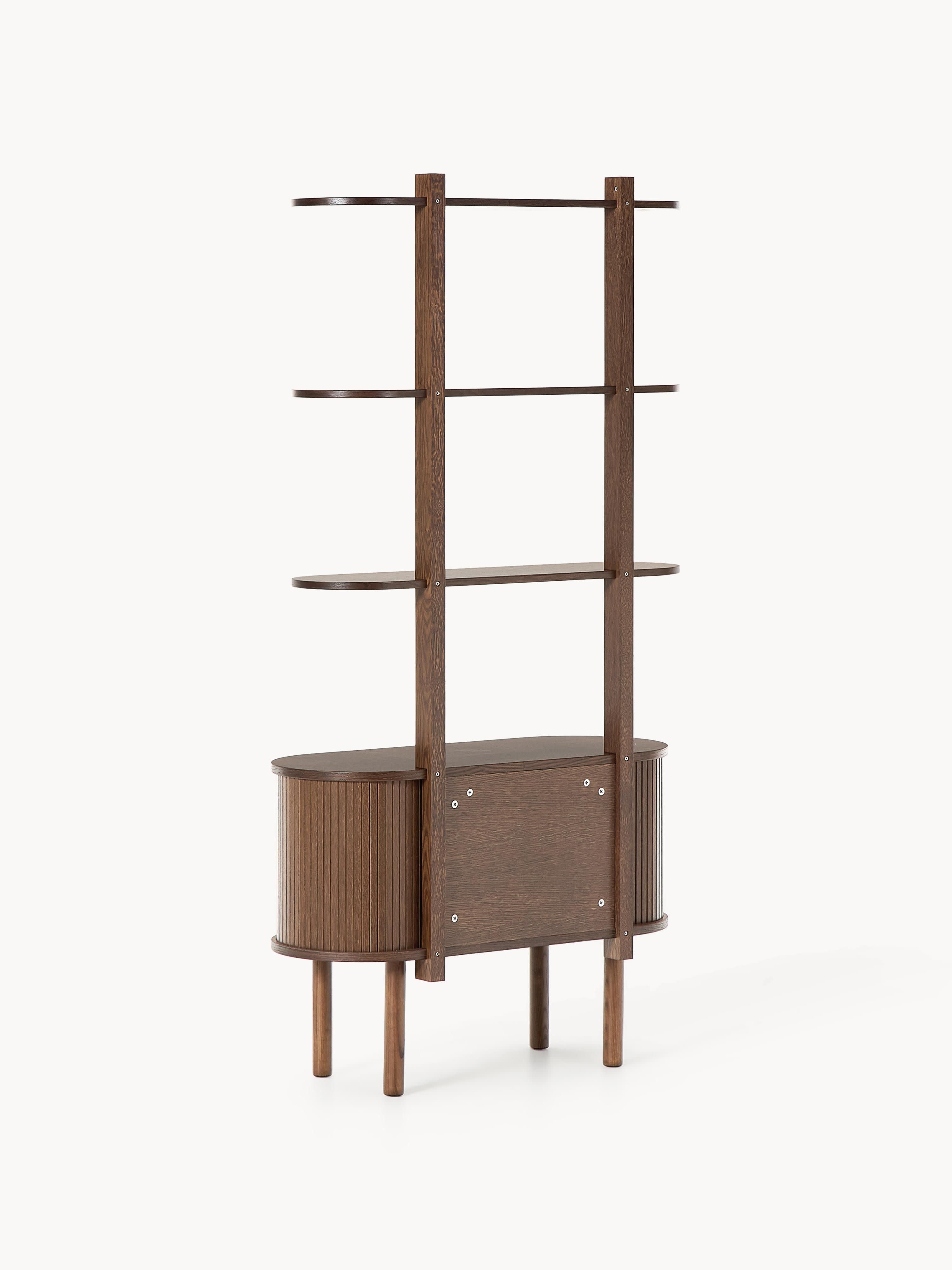 Calary Narrow Shelving Unit with Fluted Front