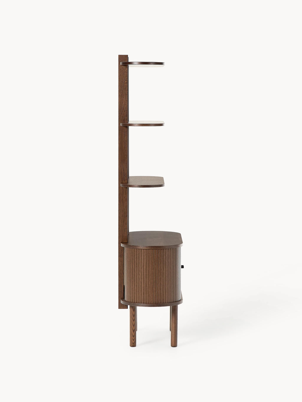 Calary Narrow Shelving Unit with Fluted Front