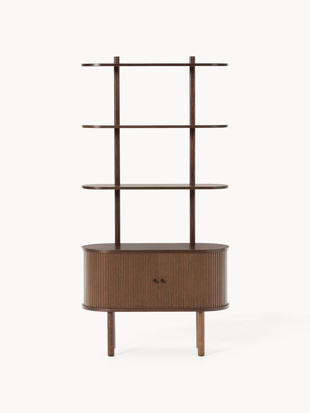 Calary Narrow Shelving Unit with Fluted Front