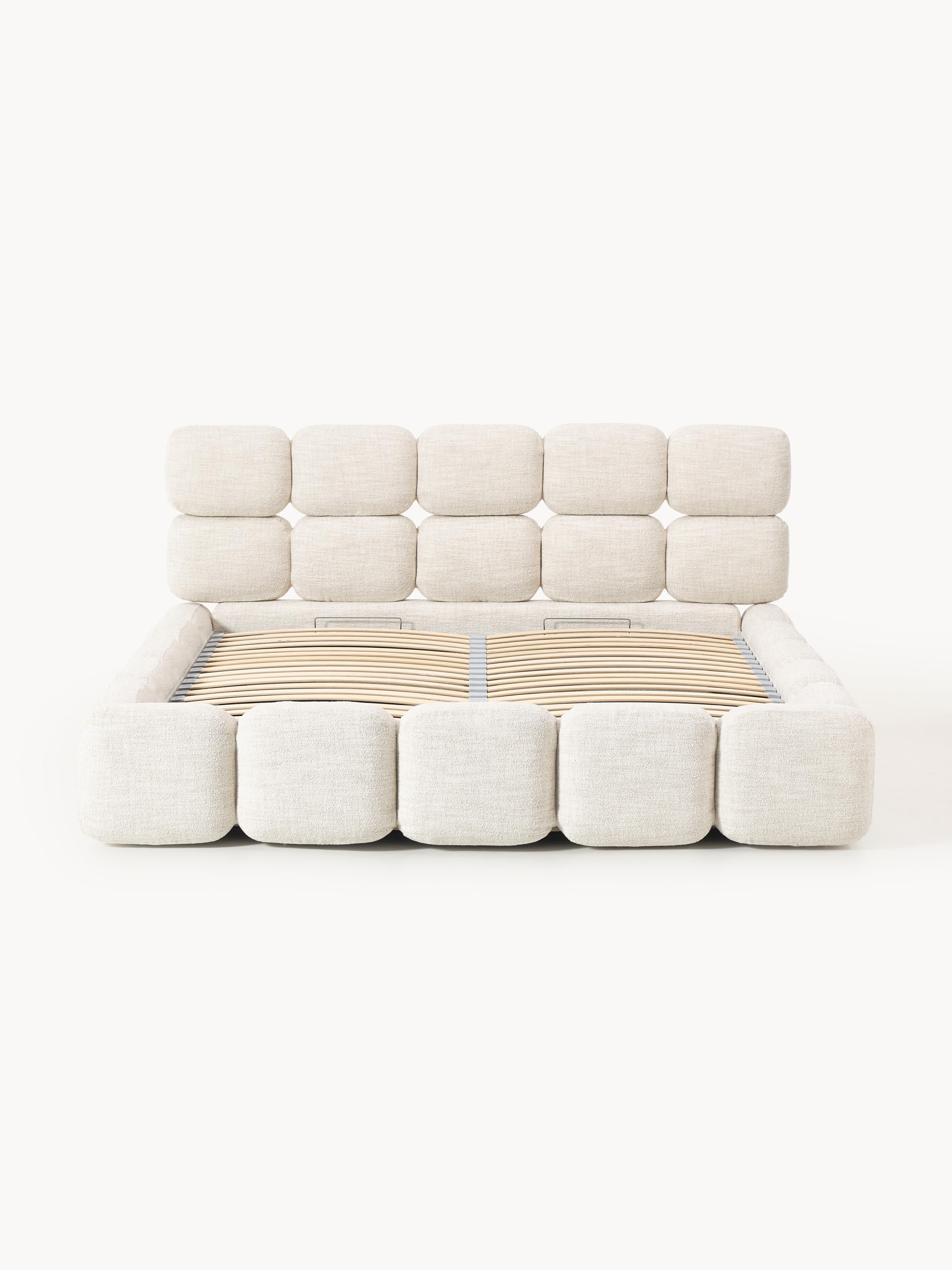 Tayla Upholstered Bouclé Bed with Storage Space