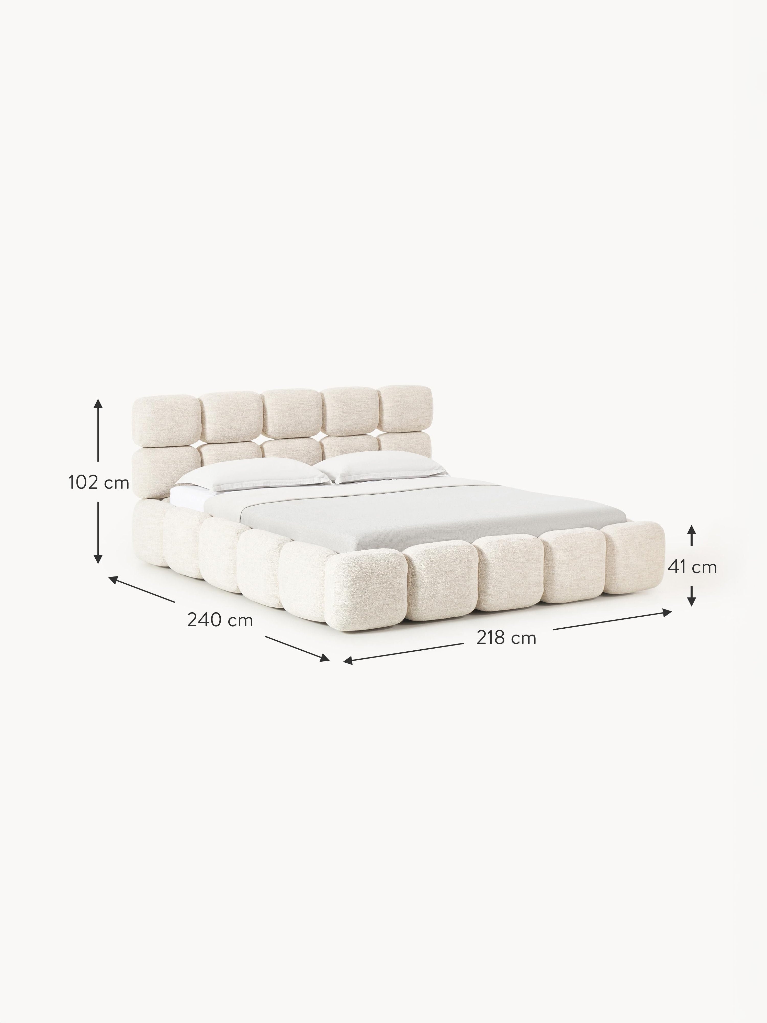 Tayla Upholstered Bouclé Bed with Storage Space