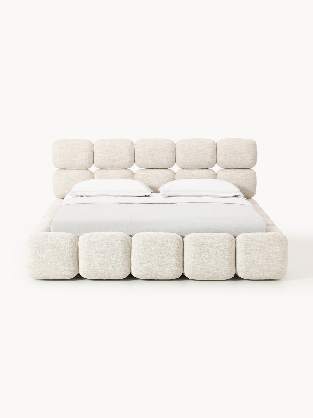 Tayla Upholstered Bouclé Bed with Storage Space