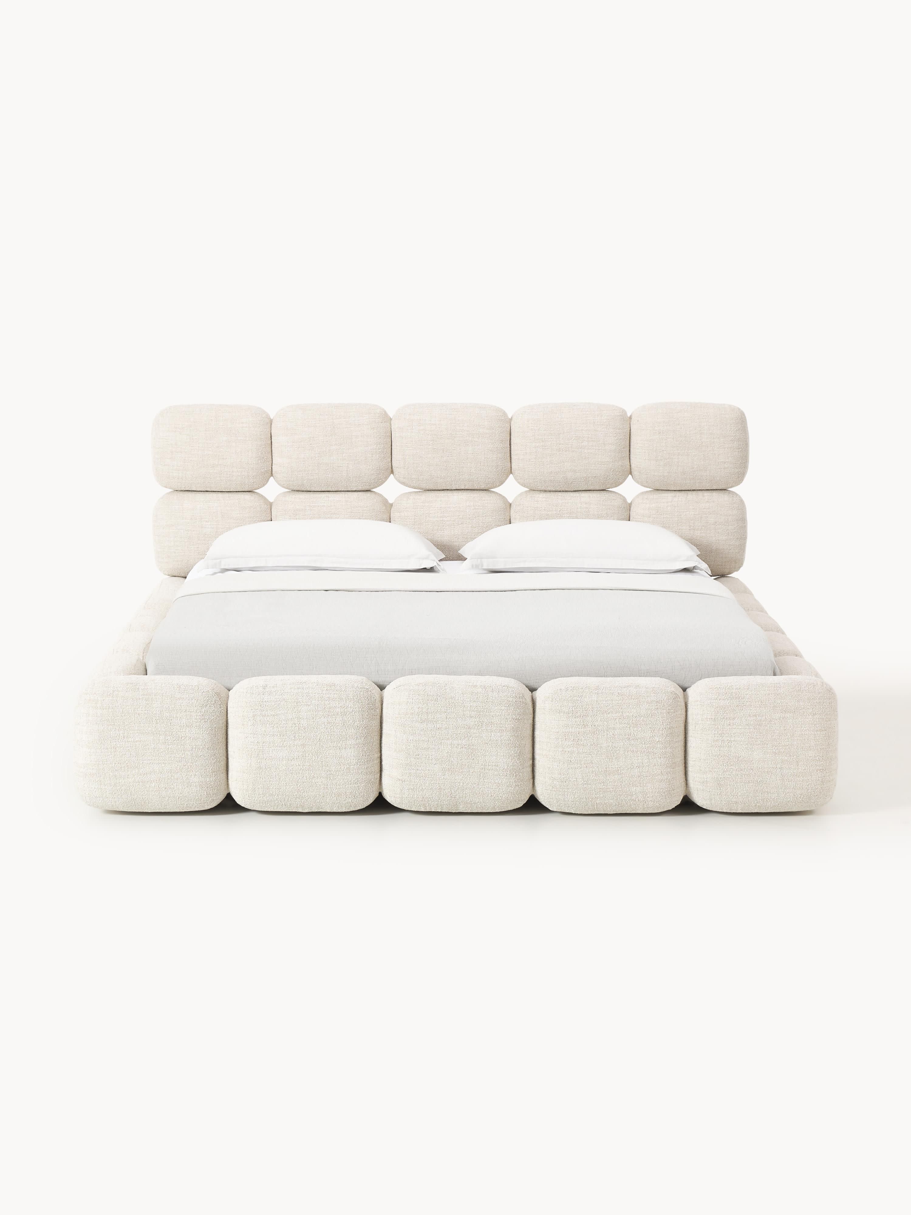 Tayla Upholstered Bouclé Bed with Storage Space