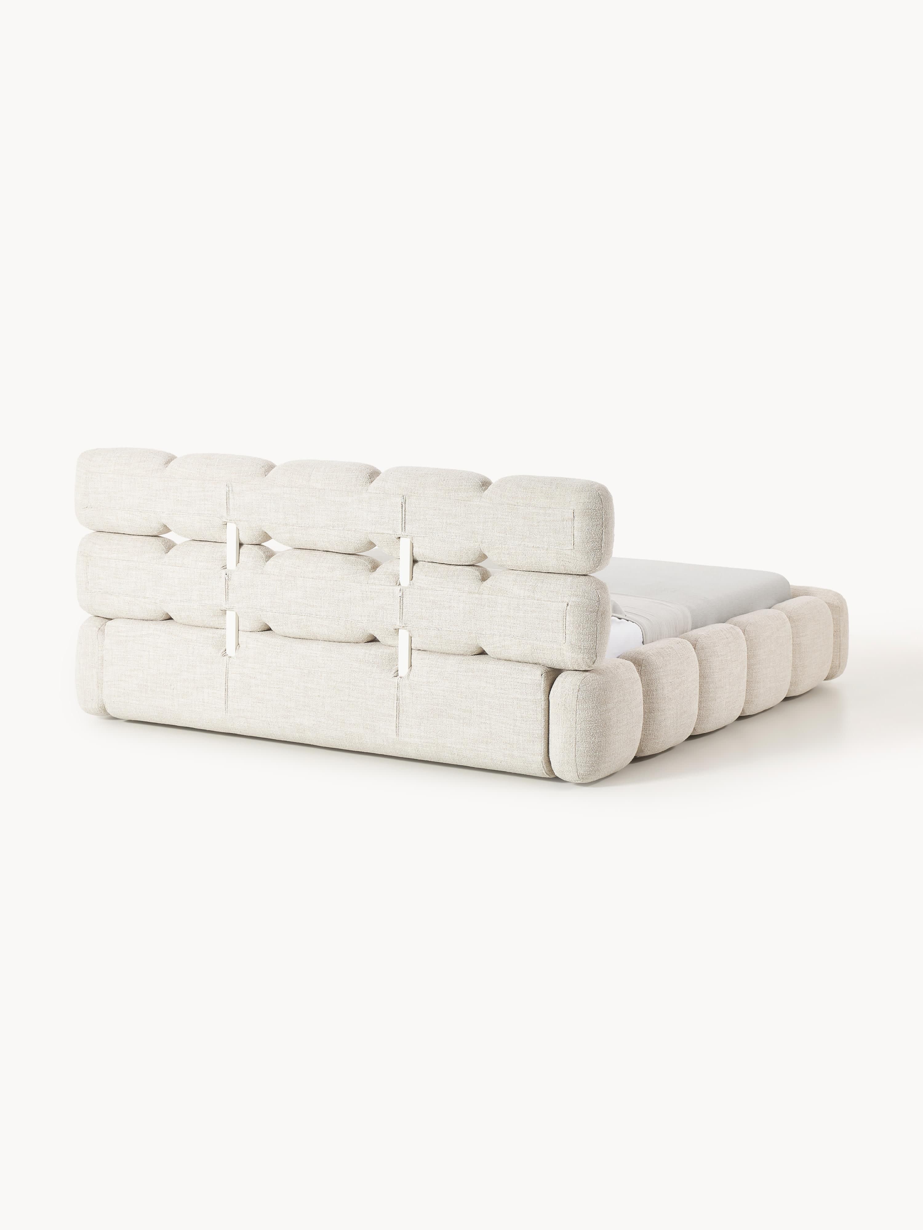 Tayla Upholstered Bouclé Bed with Storage Space