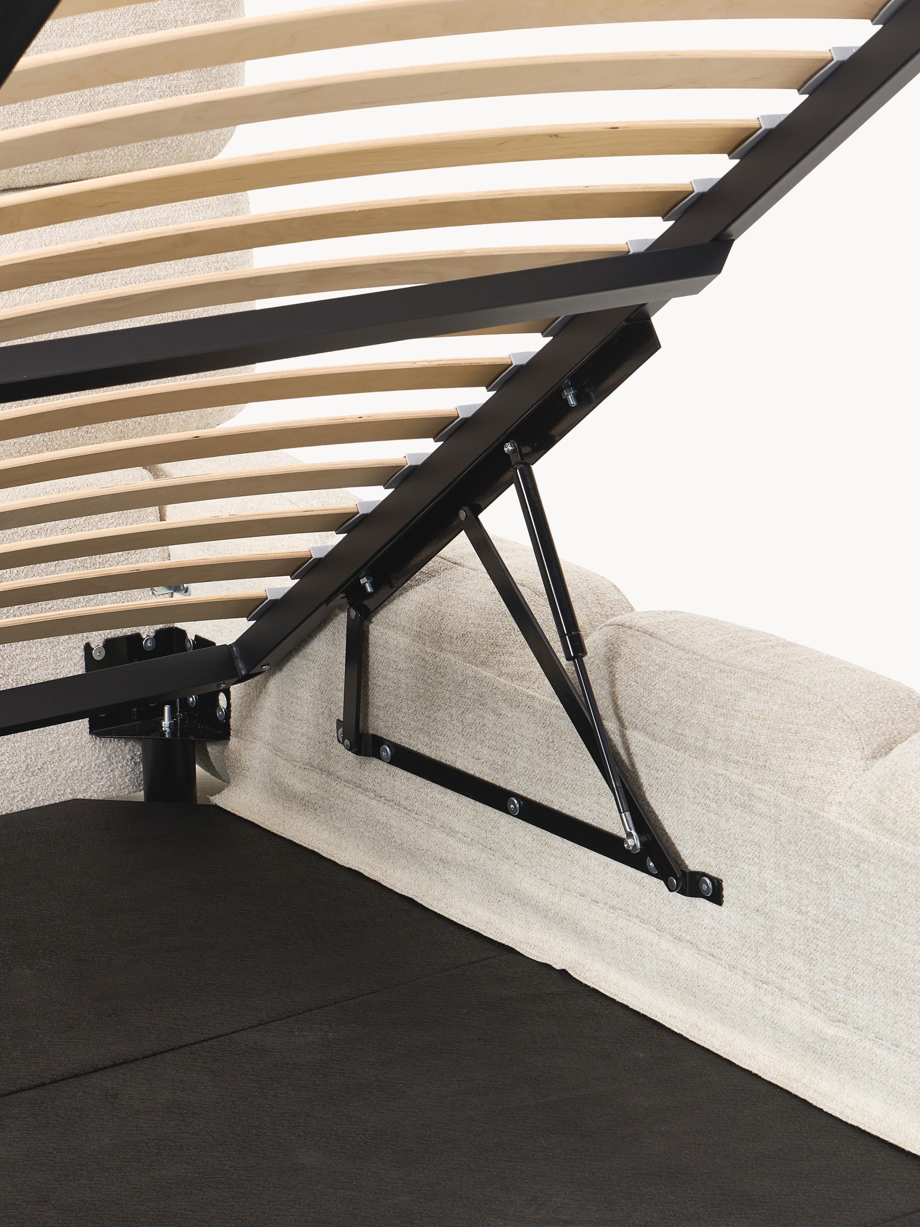 Tayla Upholstered Bouclé Bed with Storage Space
