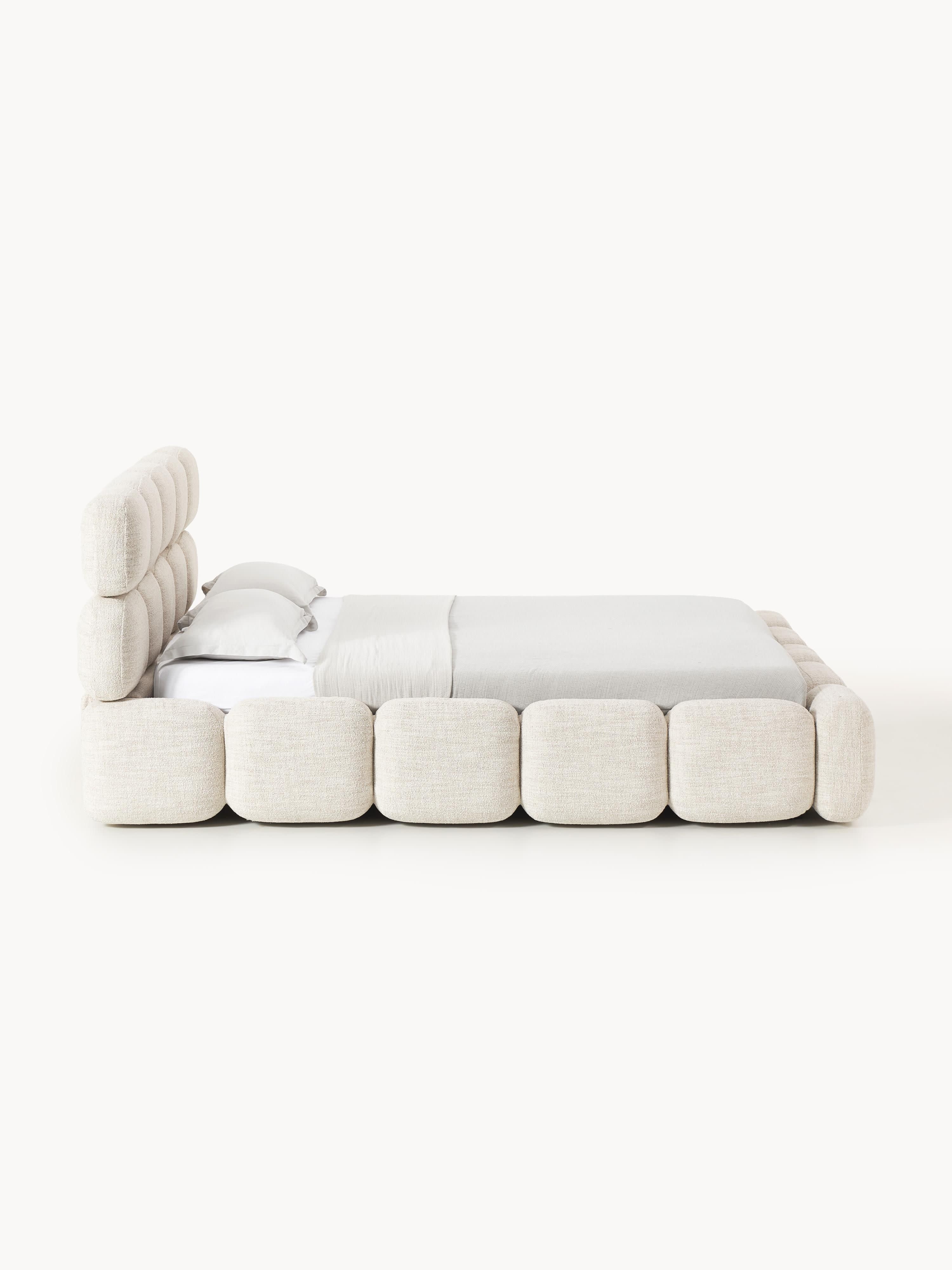 Tayla Upholstered Bouclé Bed with Storage Space