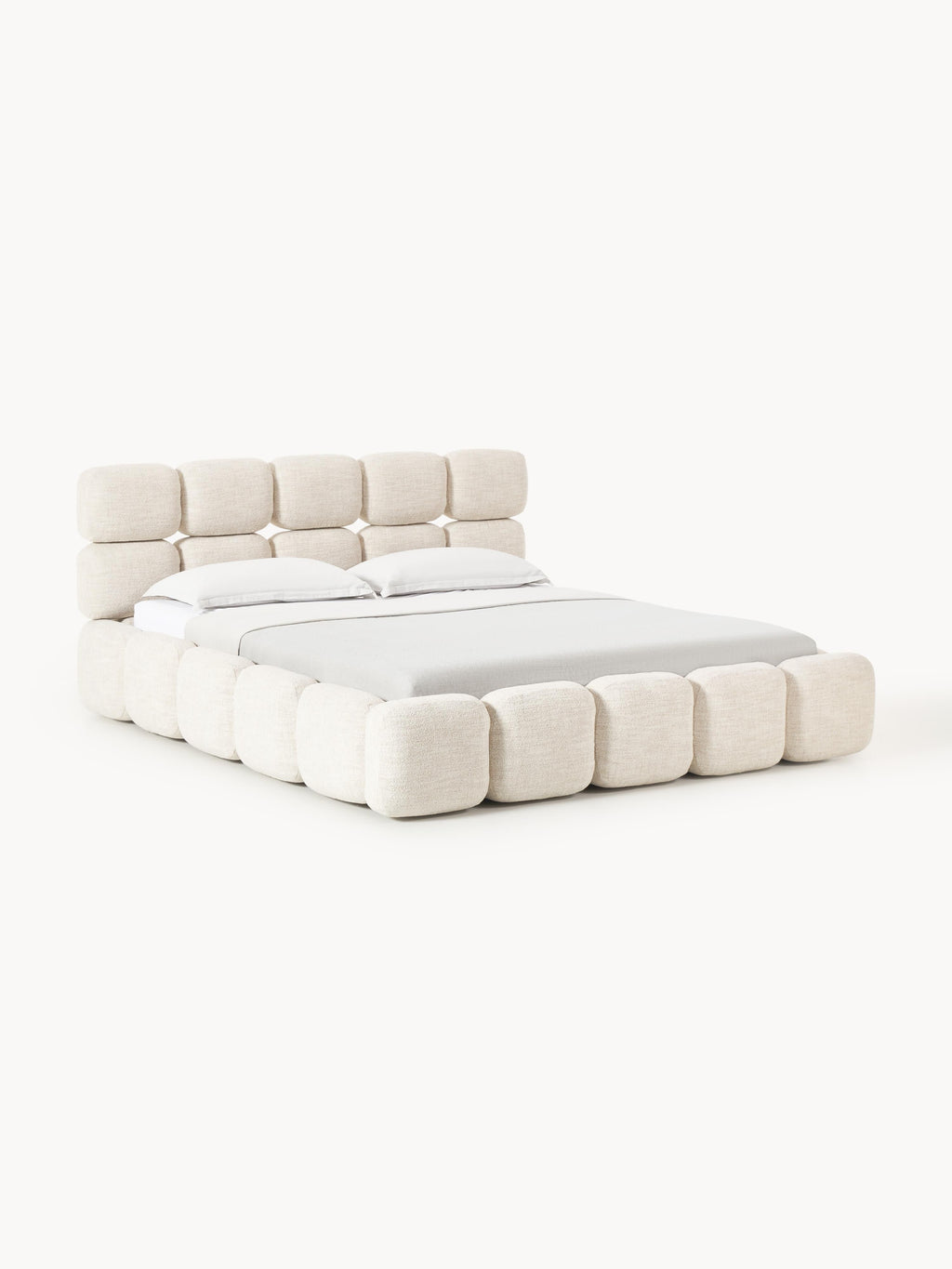 Gallery image 1 - Upholstered Bouclé Bed Tayla with Storage Space
