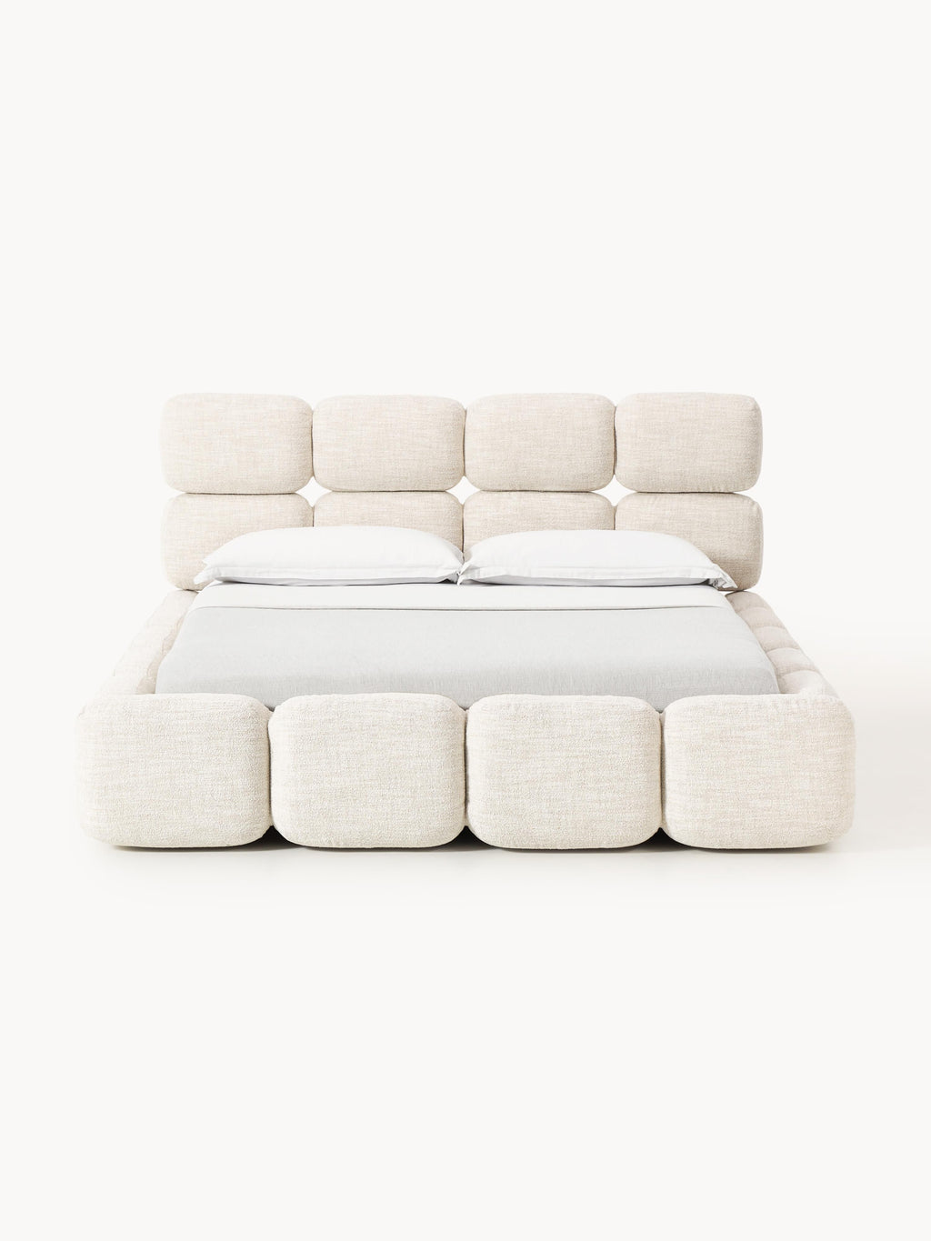 Tayla Upholstered Bouclé Bed with Storage Space