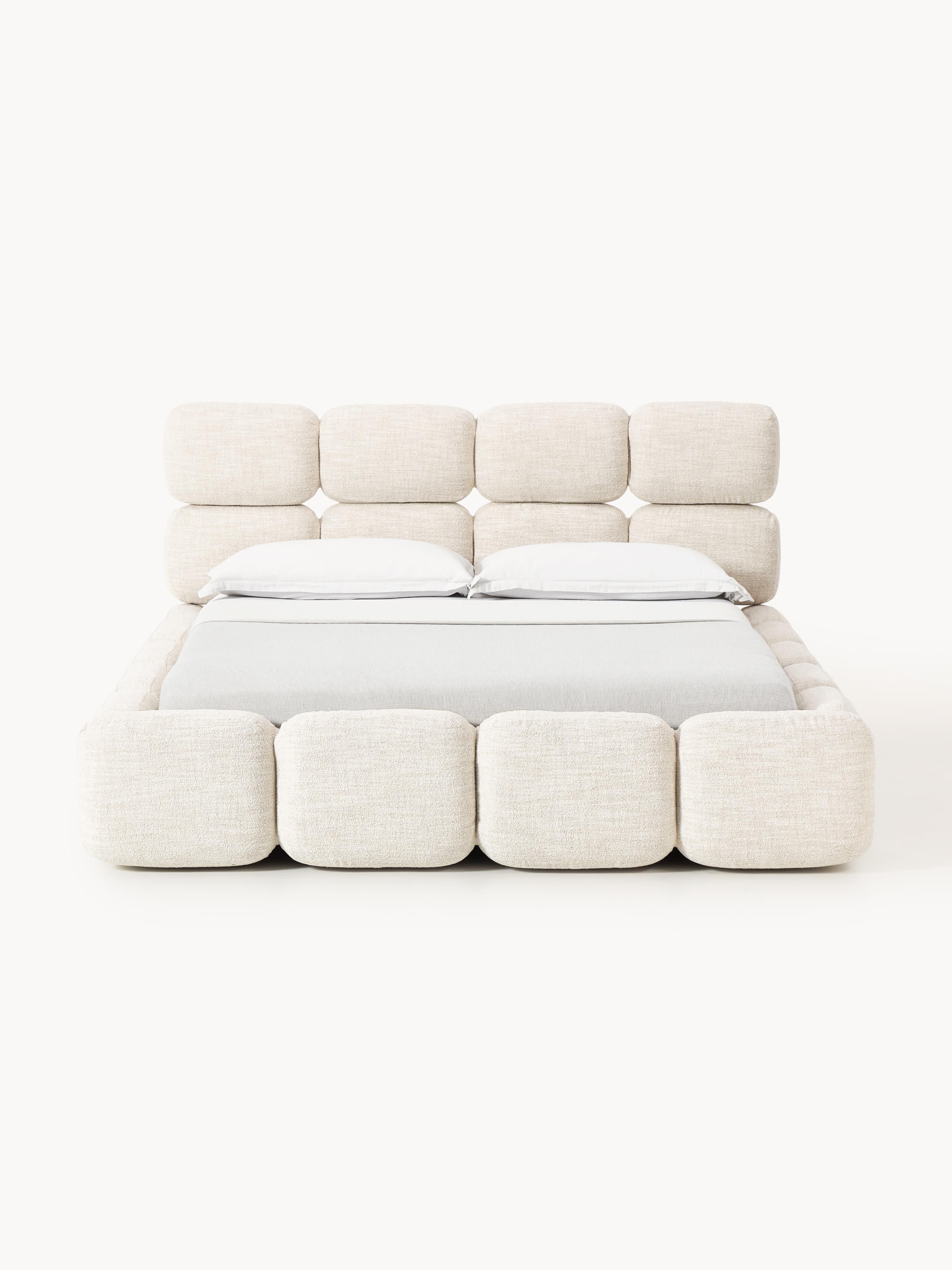 Tayla Upholstered Bouclé Bed with Storage Space