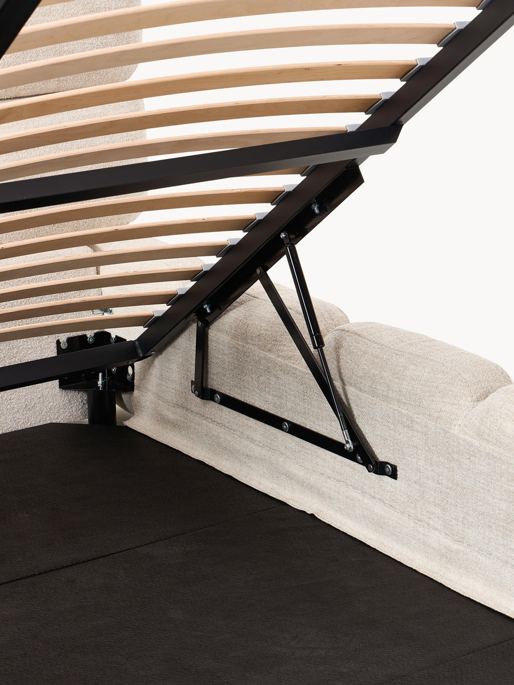 Tayla Upholstered Bouclé Bed with Storage Space