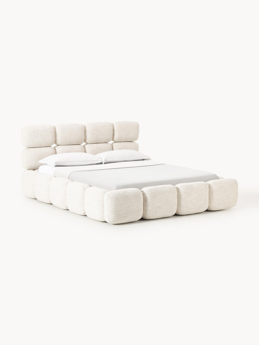 Tayla Upholstered Bouclé Bed with Storage Space