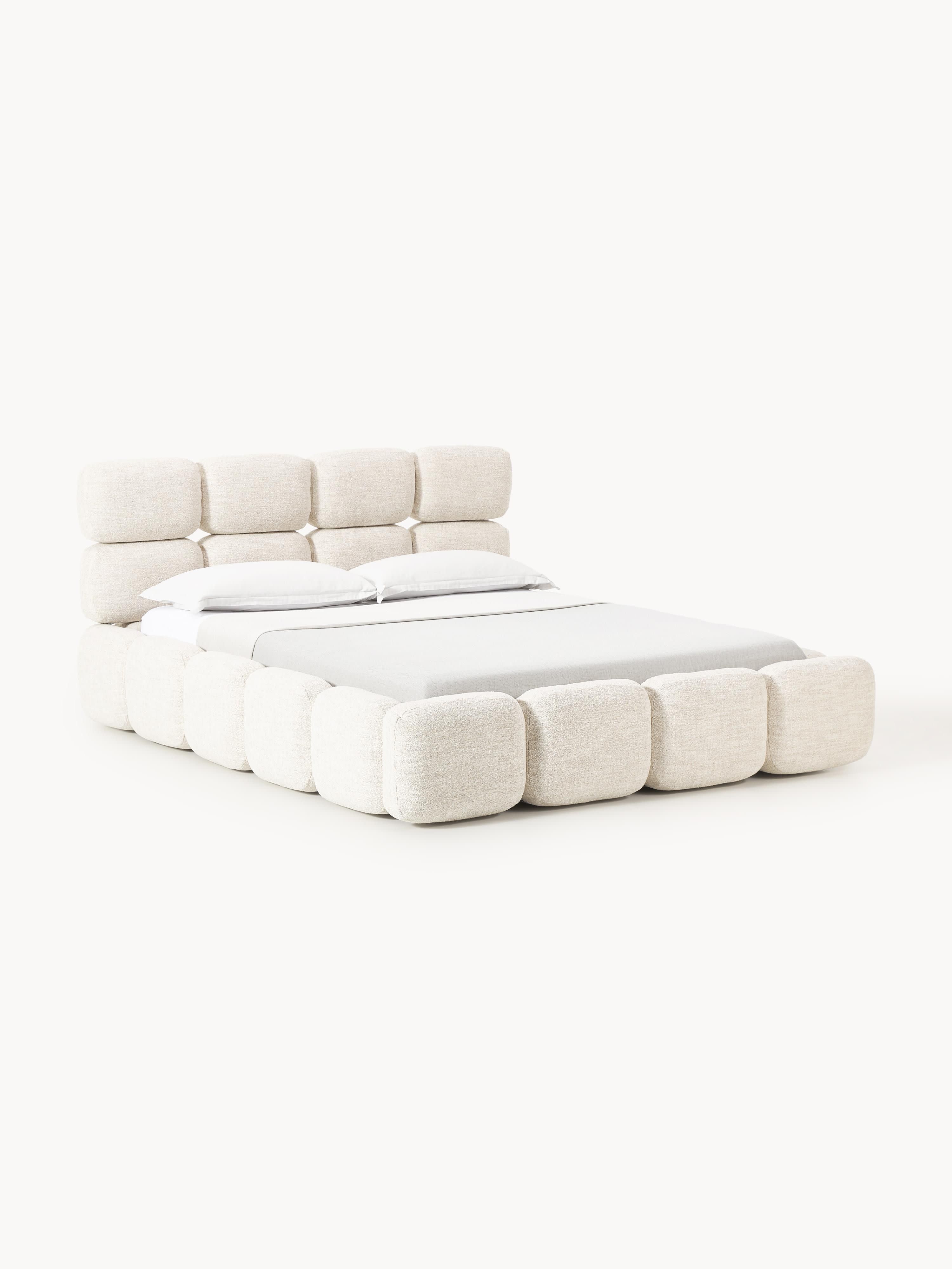 Tayla Upholstered Bouclé Bed with Storage Space