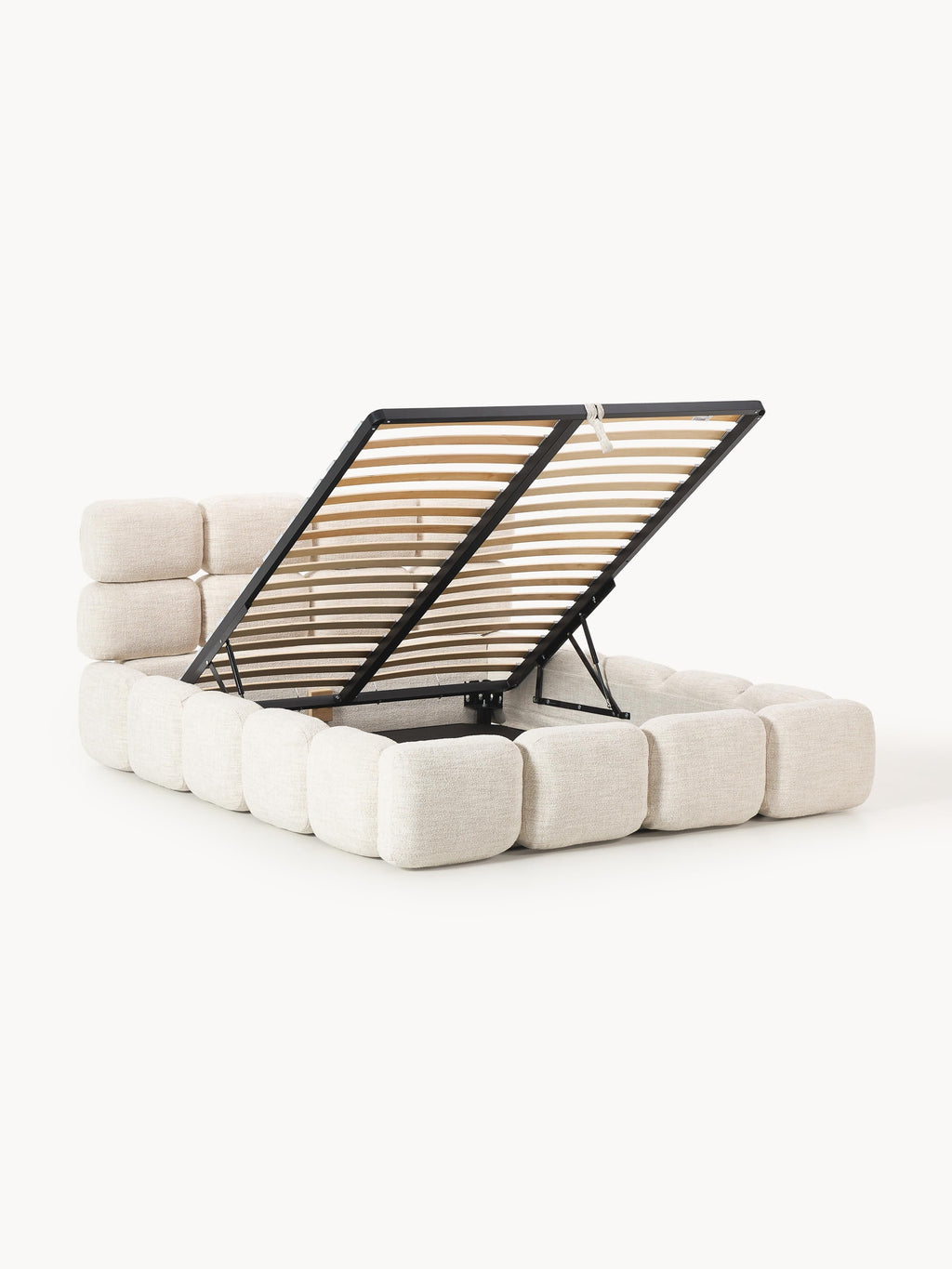 Tayla Upholstered Bouclé Bed with Storage Space