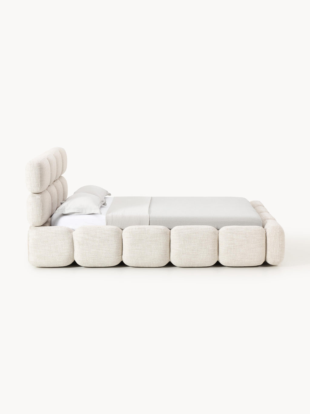Tayla Upholstered Bouclé Bed with Storage Space