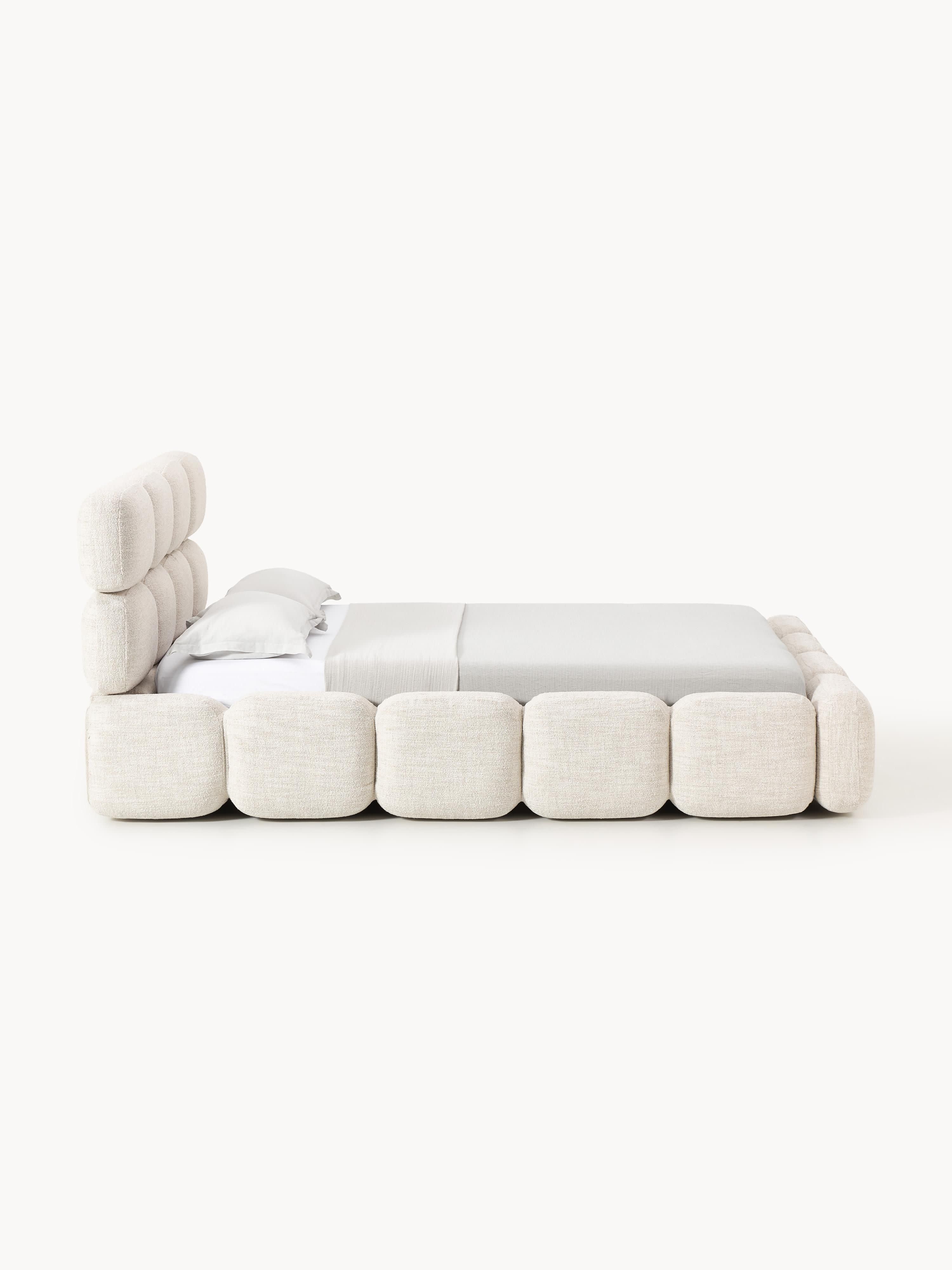 Tayla Upholstered Bouclé Bed with Storage Space