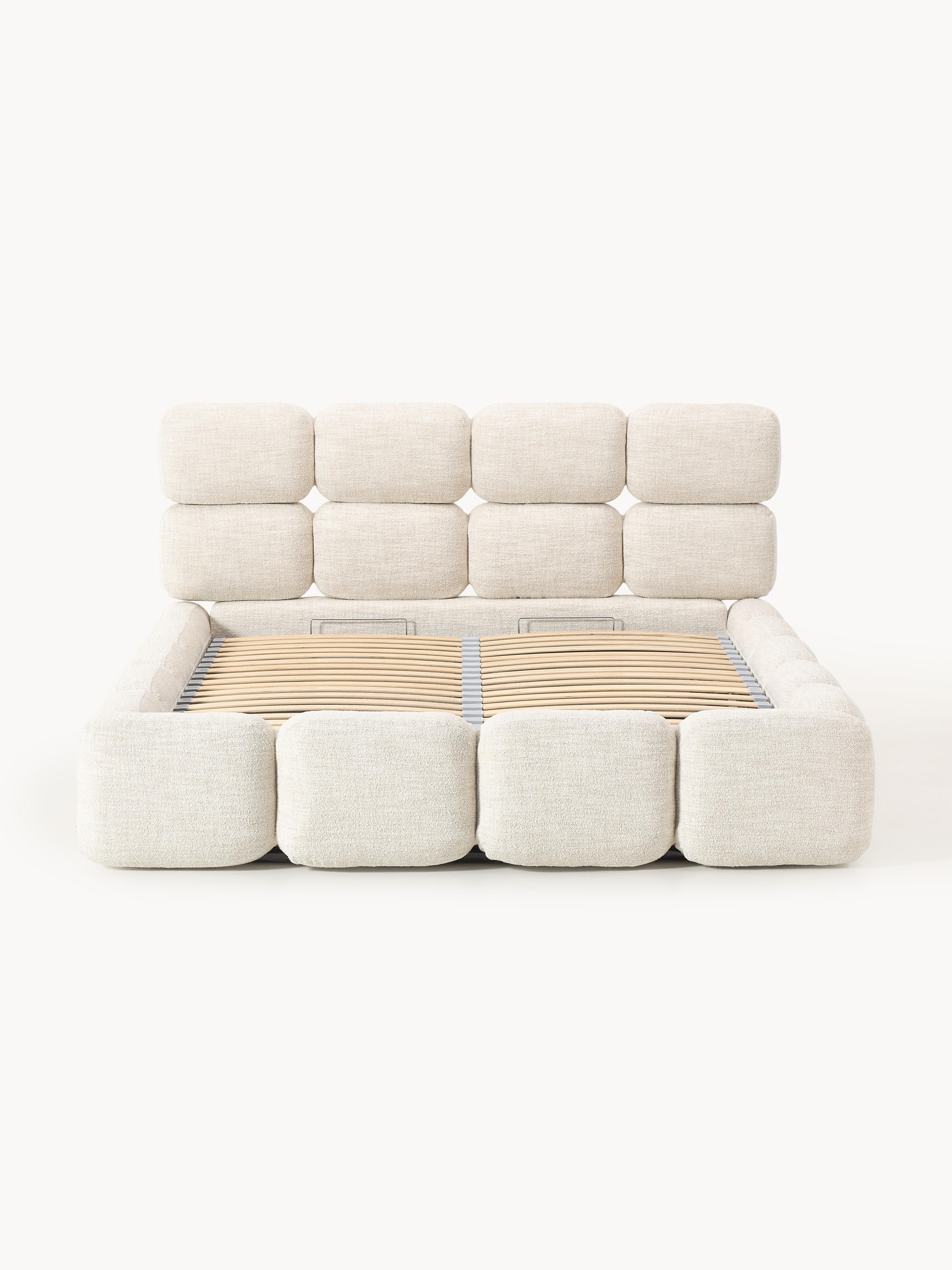 Tayla Upholstered Bouclé Bed with Storage Space