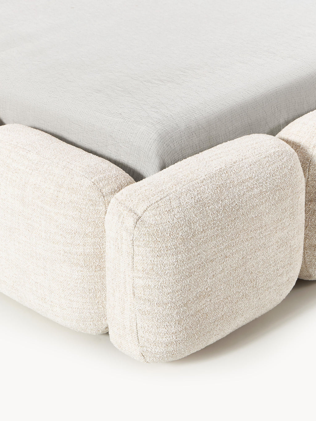 Tayla Upholstered Bouclé Bed with Storage Space