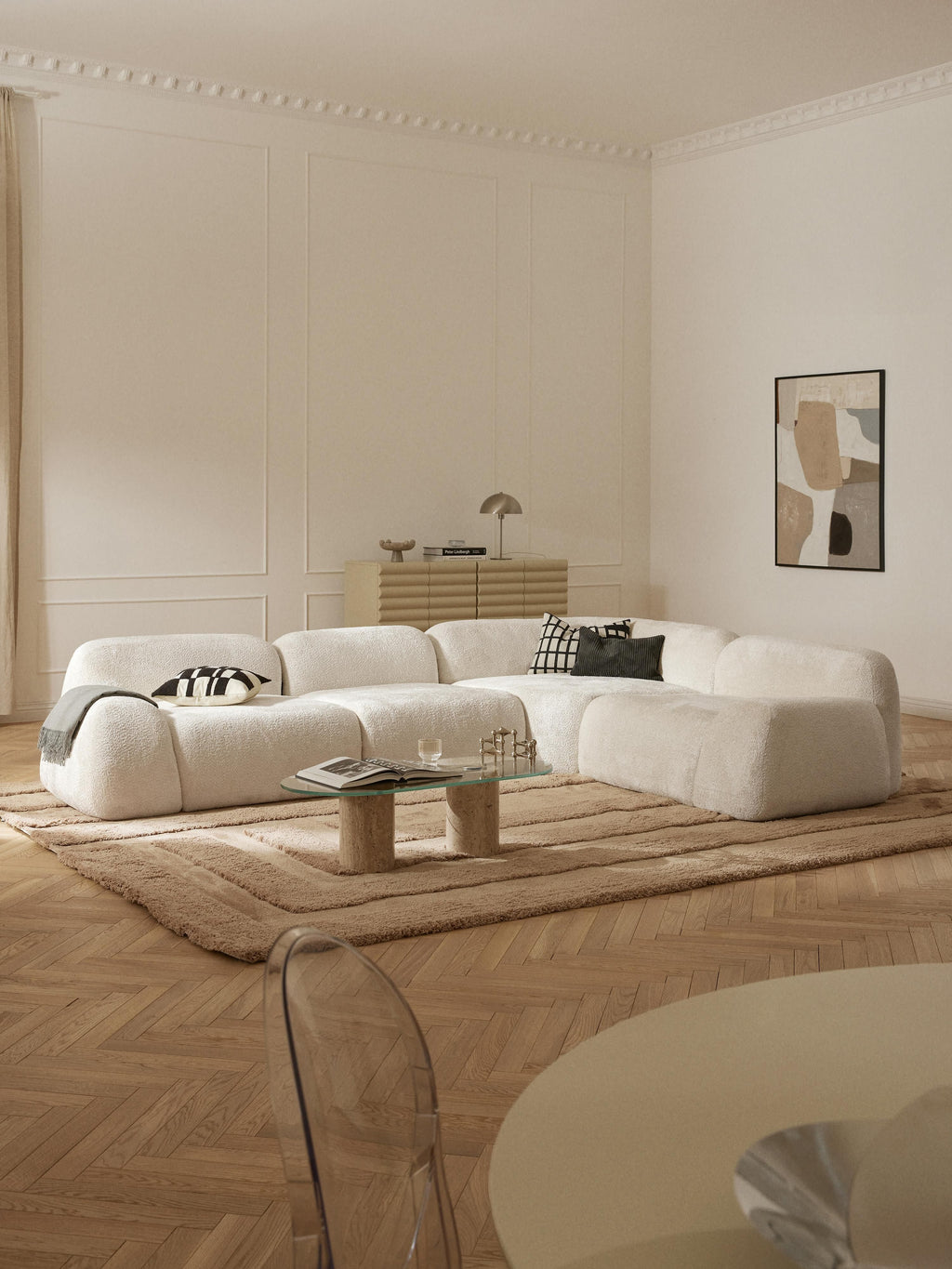 Wolke Modular Teddy Bouclé Corner Sofa (4-seater)