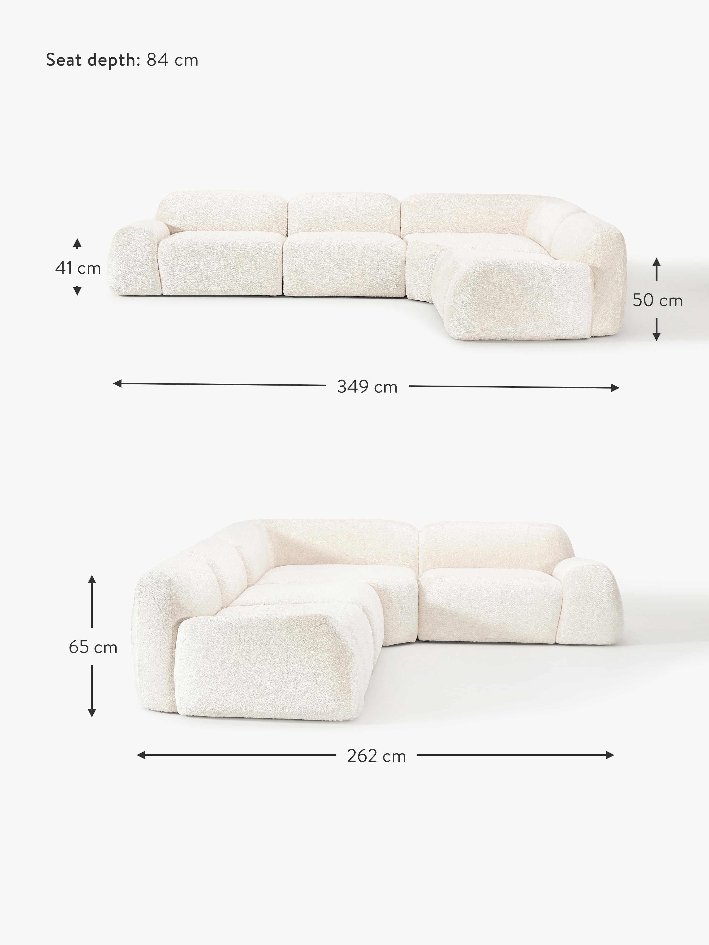 Wolke Modular Teddy Bouclé Corner Sofa (4-seater)