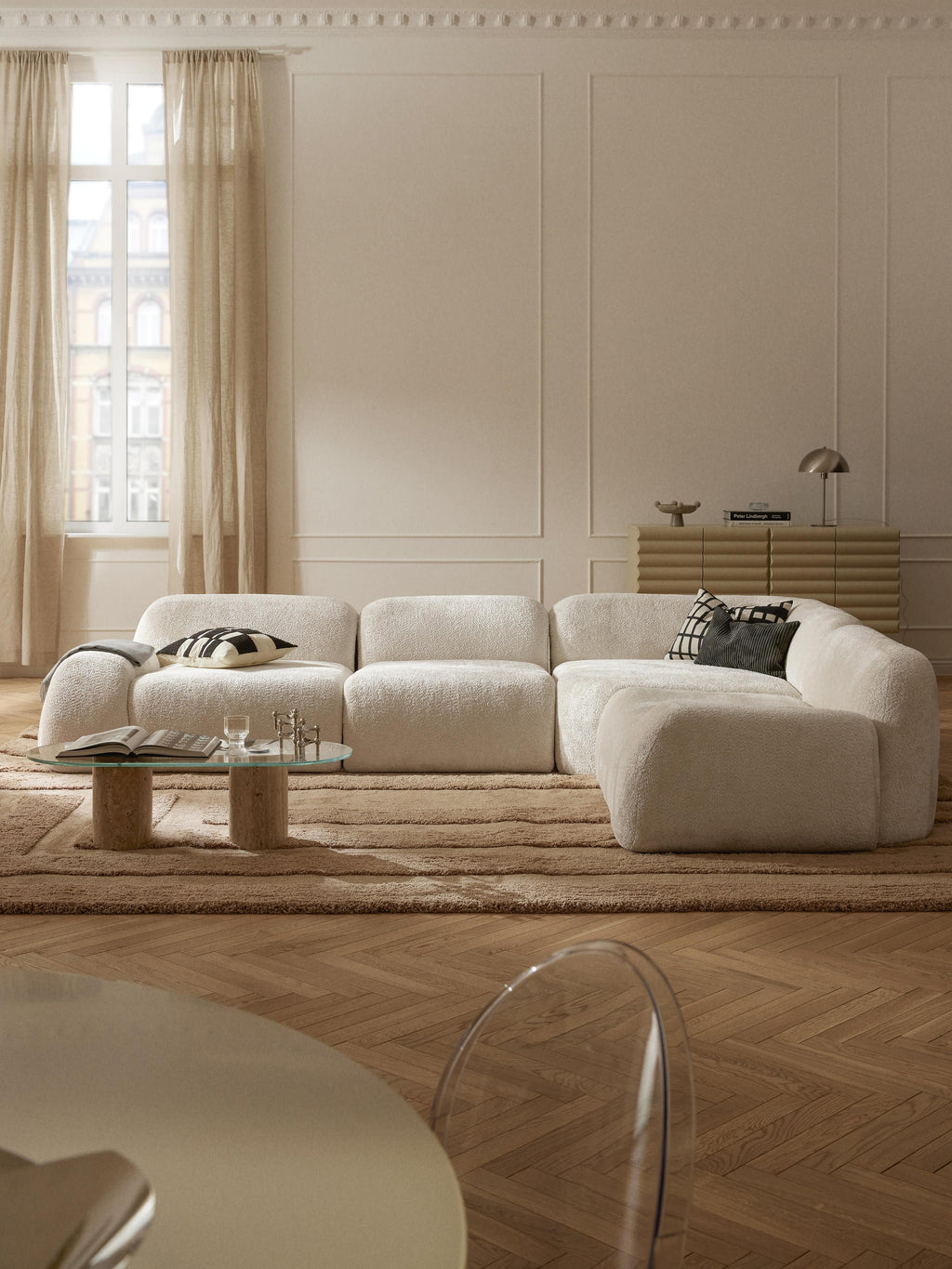 Wolke Modular Teddy Bouclé Corner Sofa (4-seater)