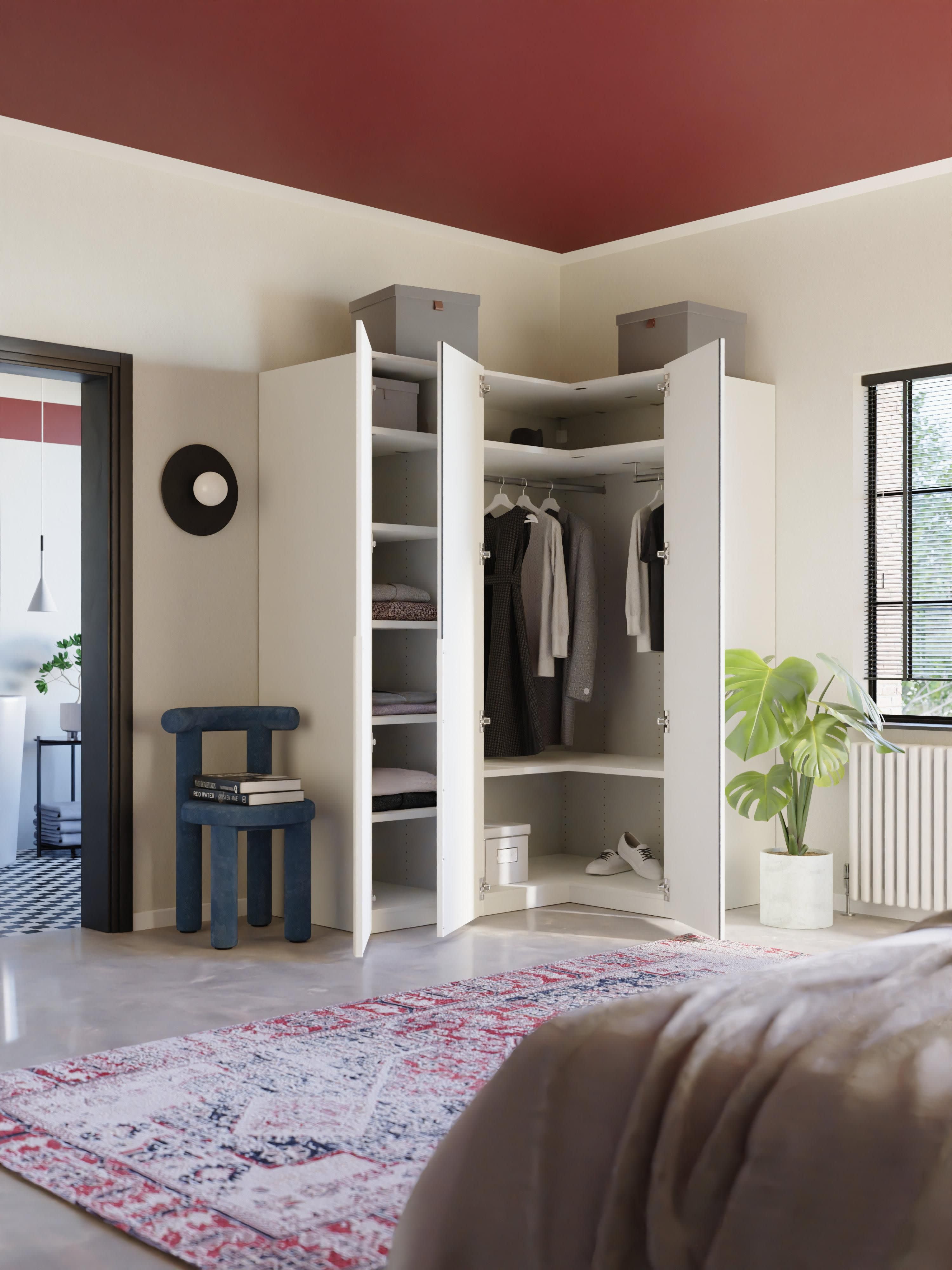 Leon Modular Corner Wardrobe, 165 cm Wide, in various sizes