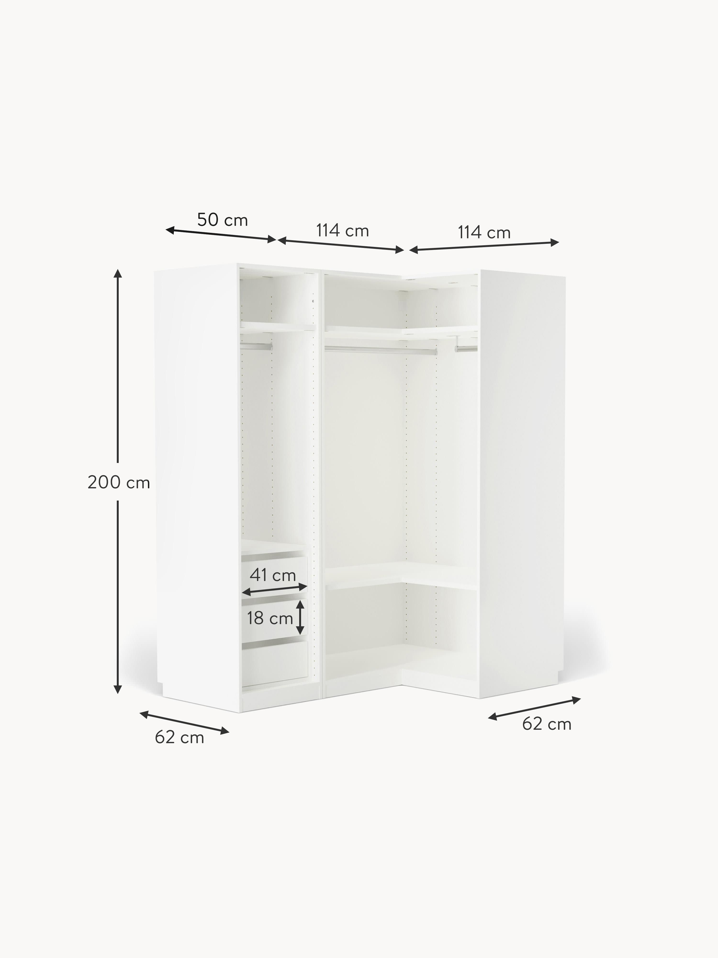 Leon Modular Corner Wardrobe, 165 cm Wide, in various sizes