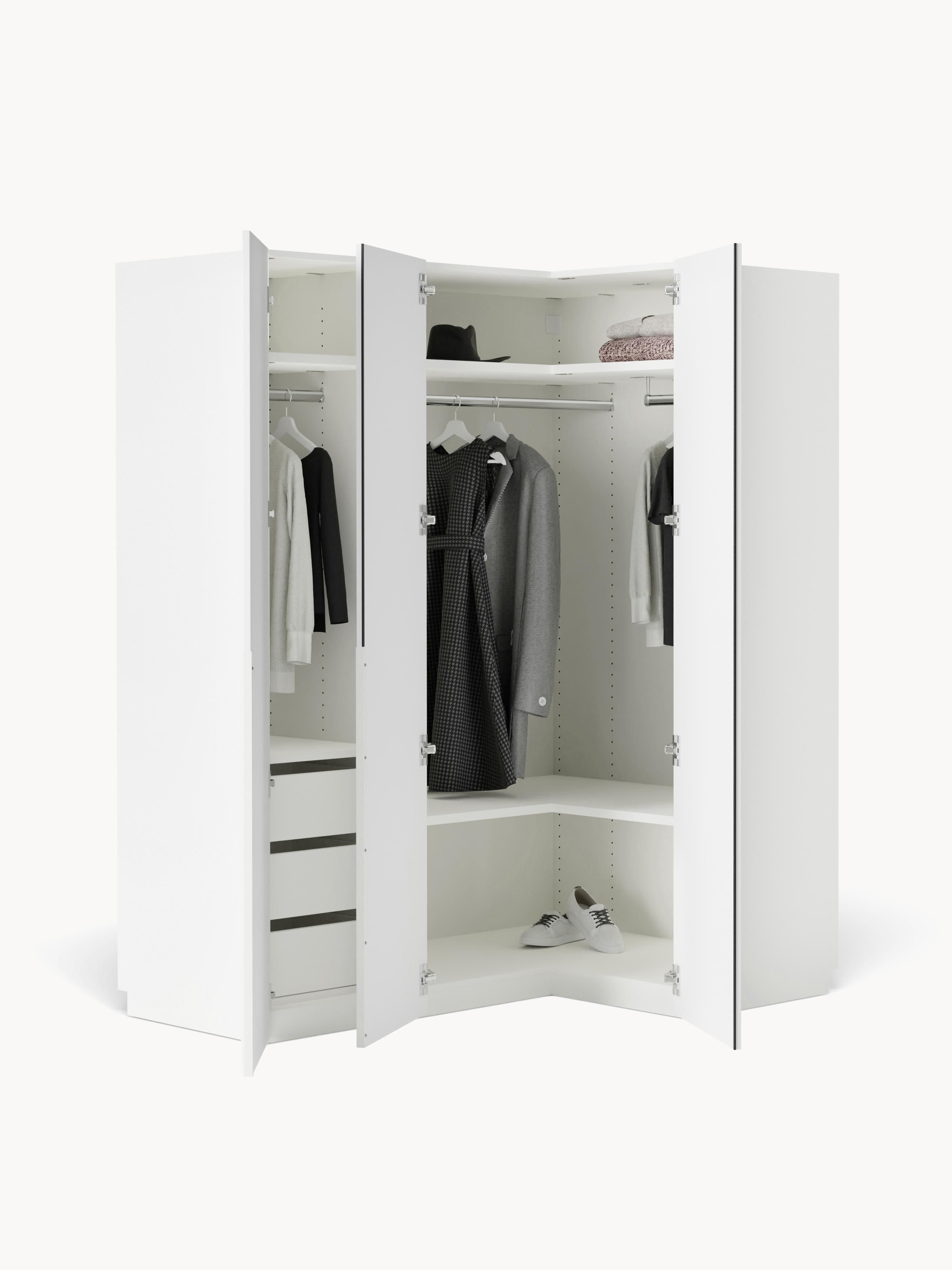 Leon Modular Corner Wardrobe, 165 cm Wide, in various sizes