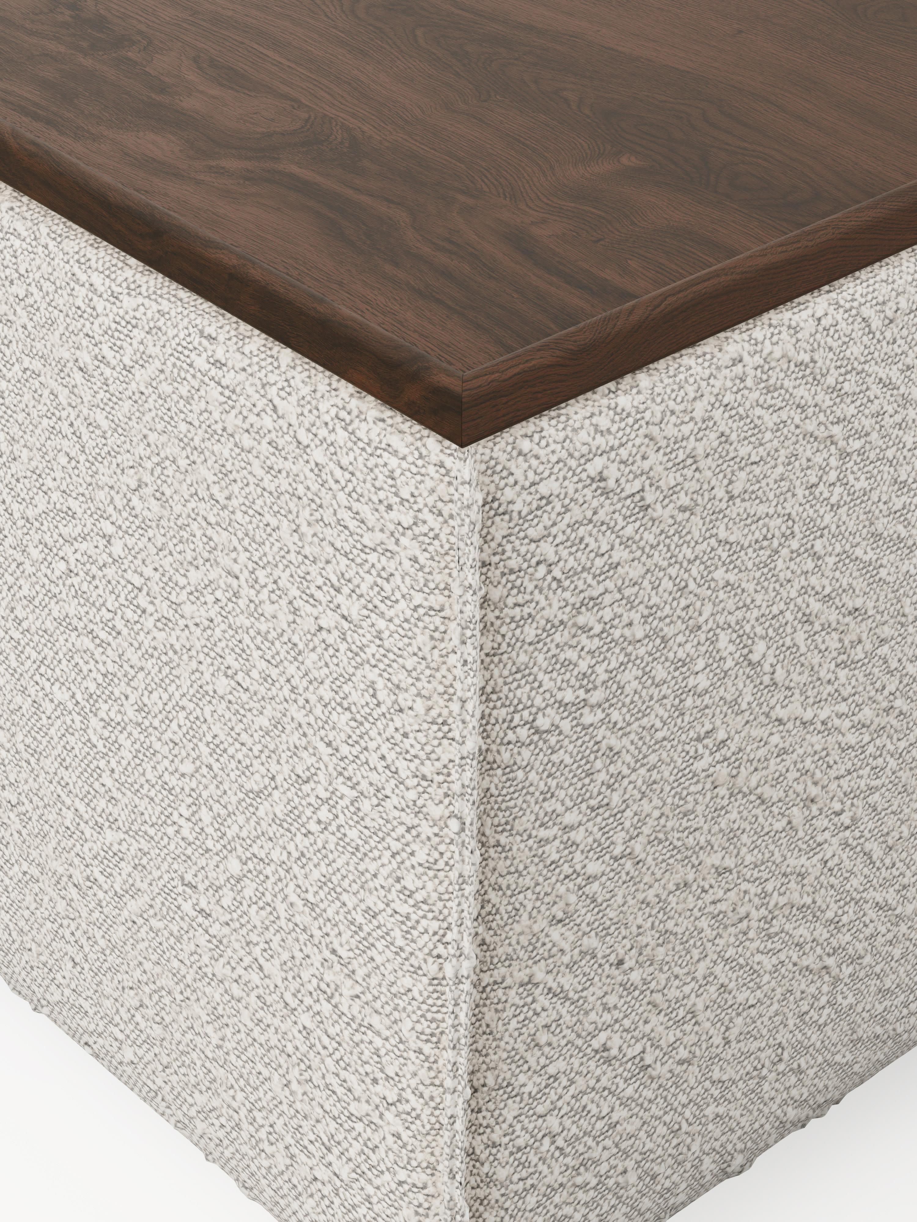 Lennon Bouclé Ottoman with Storage