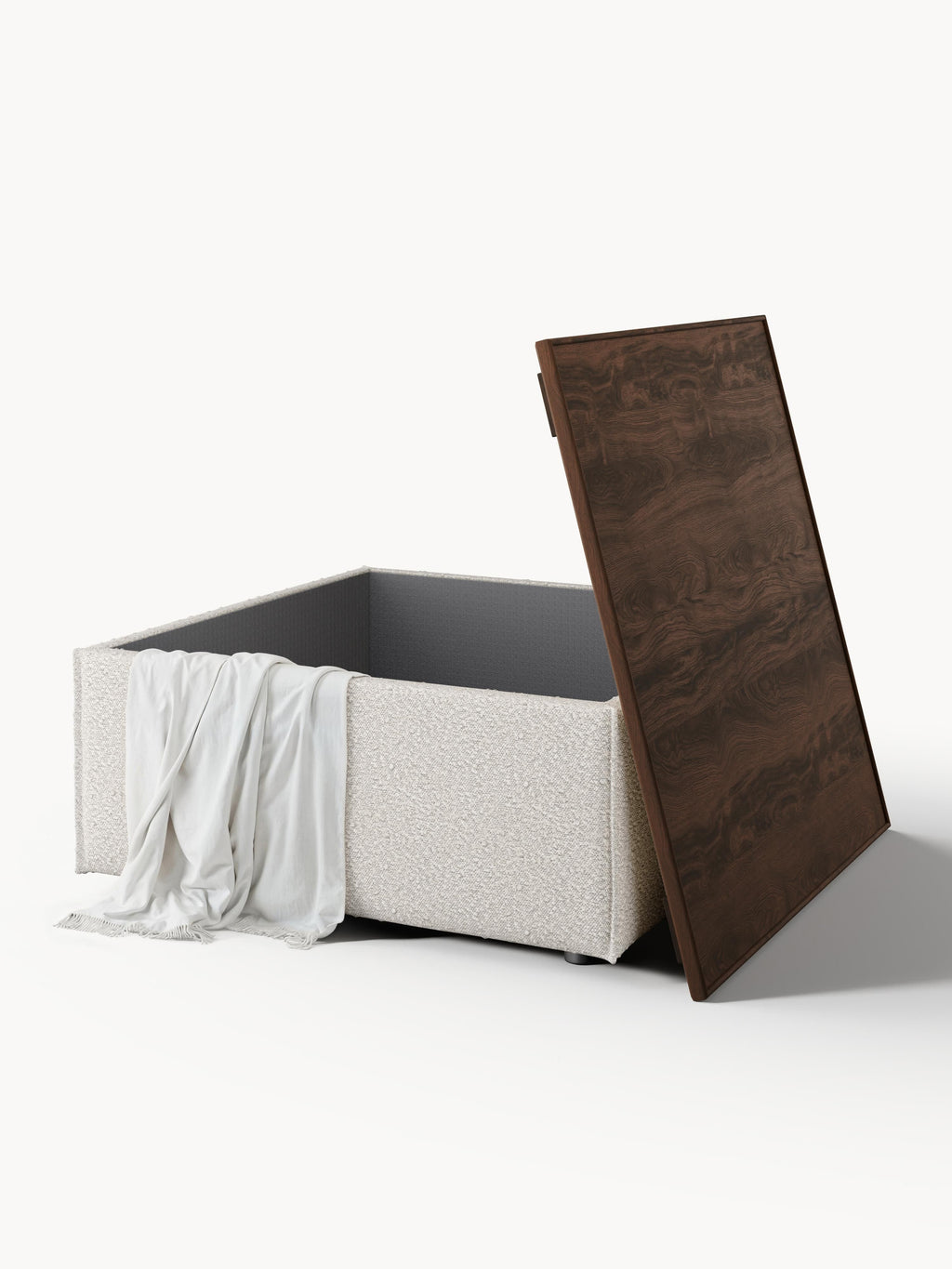 Lennon Bouclé Ottoman with Storage