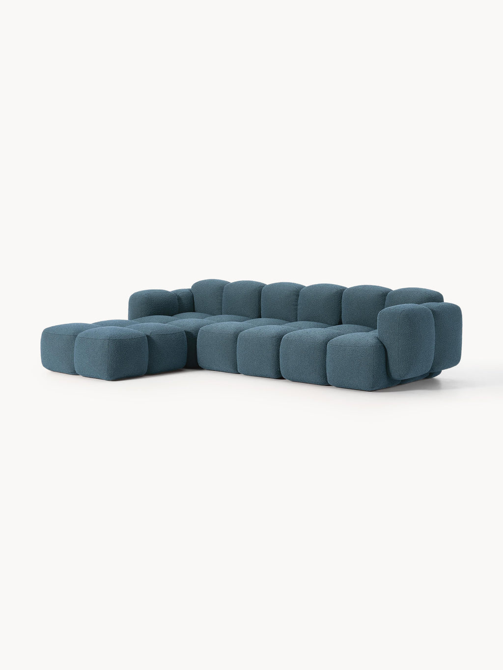Tayla Bouclé Modular Sofa (4-seater) with Ottoman (left/right)