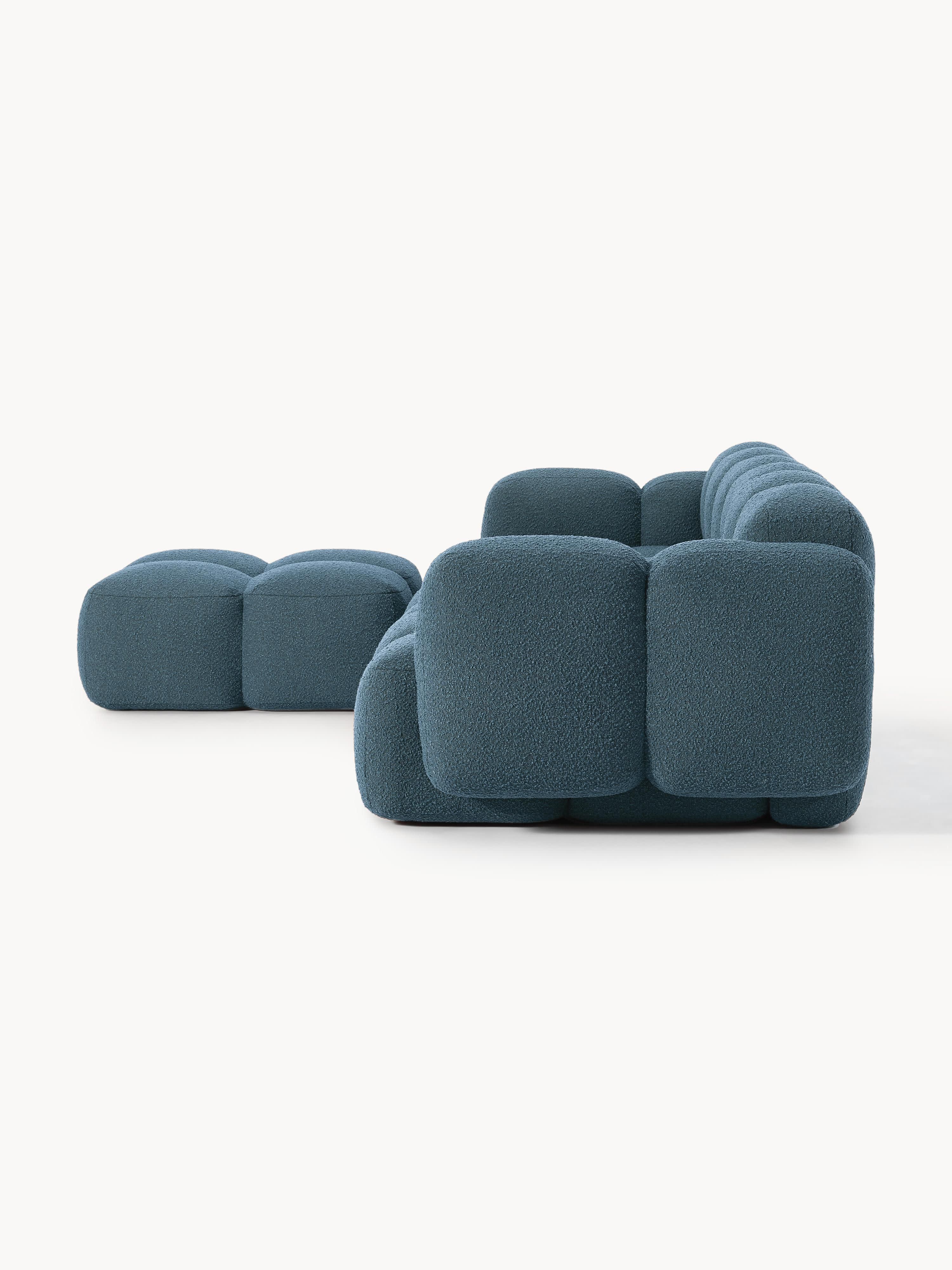 Tayla Bouclé Modular Sofa (4-seater) with Ottoman (left/right)