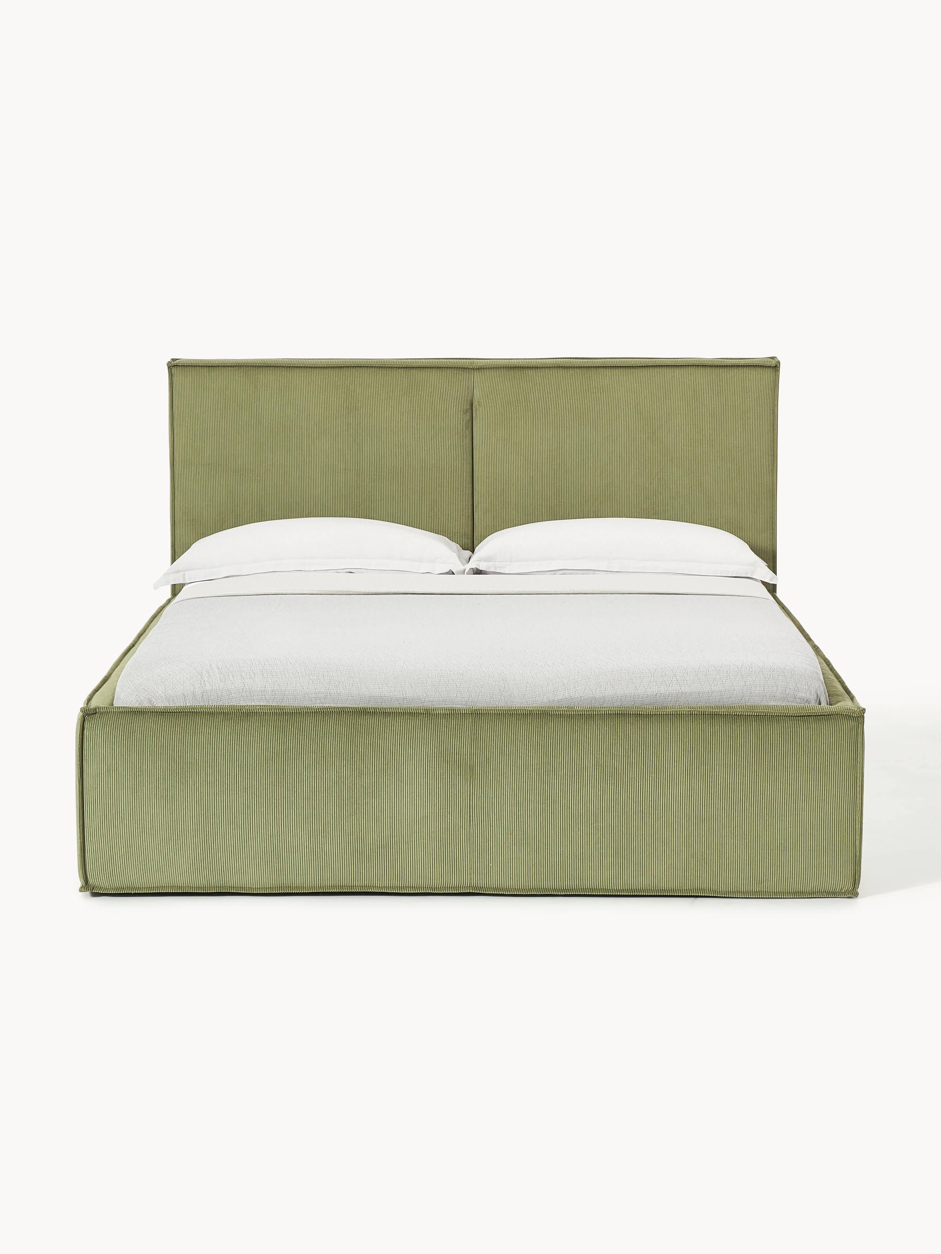 Dream Upholstered Corduroy Bed with Storage Space
