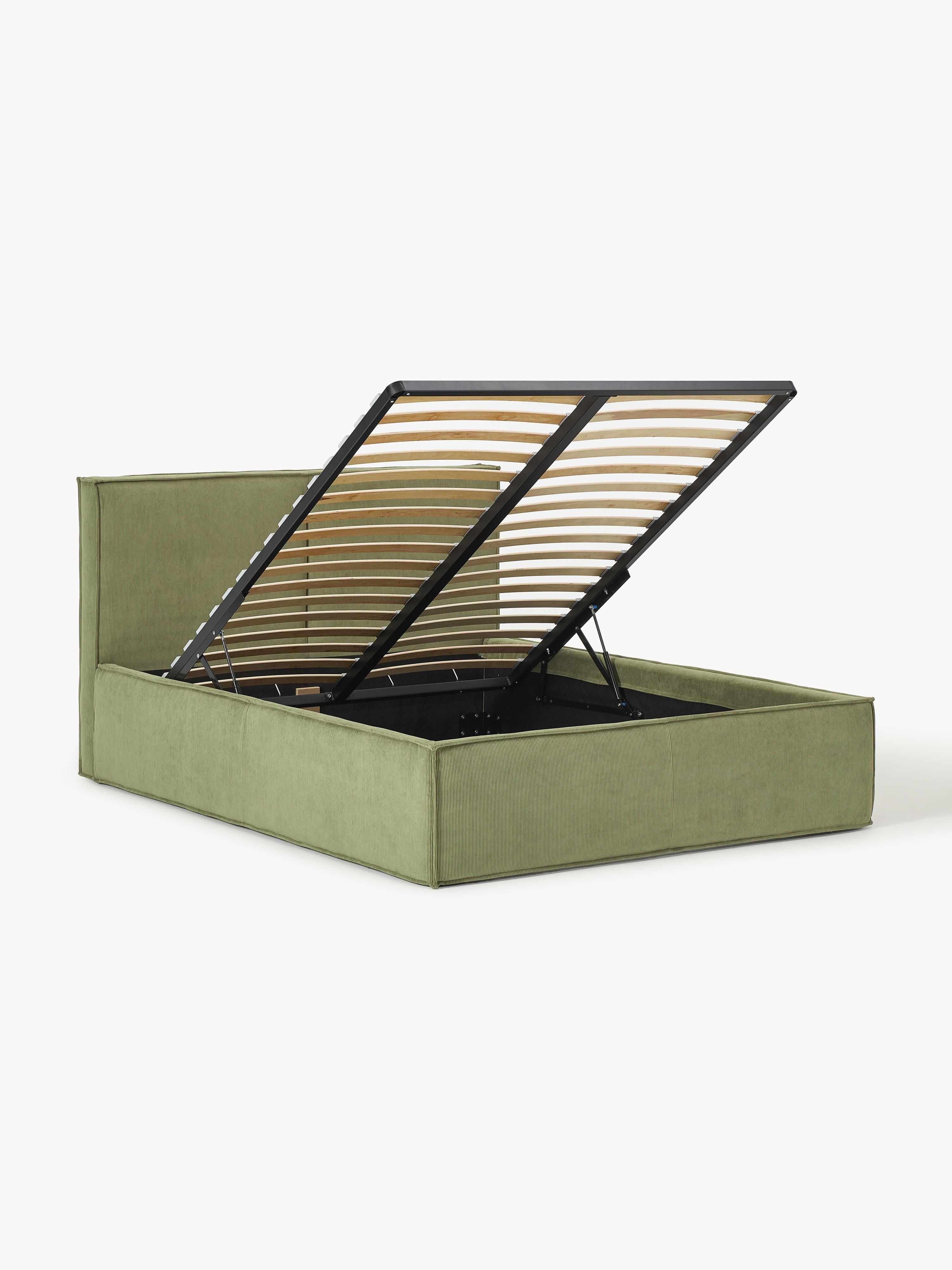 Dream Upholstered Corduroy Bed with Storage Space