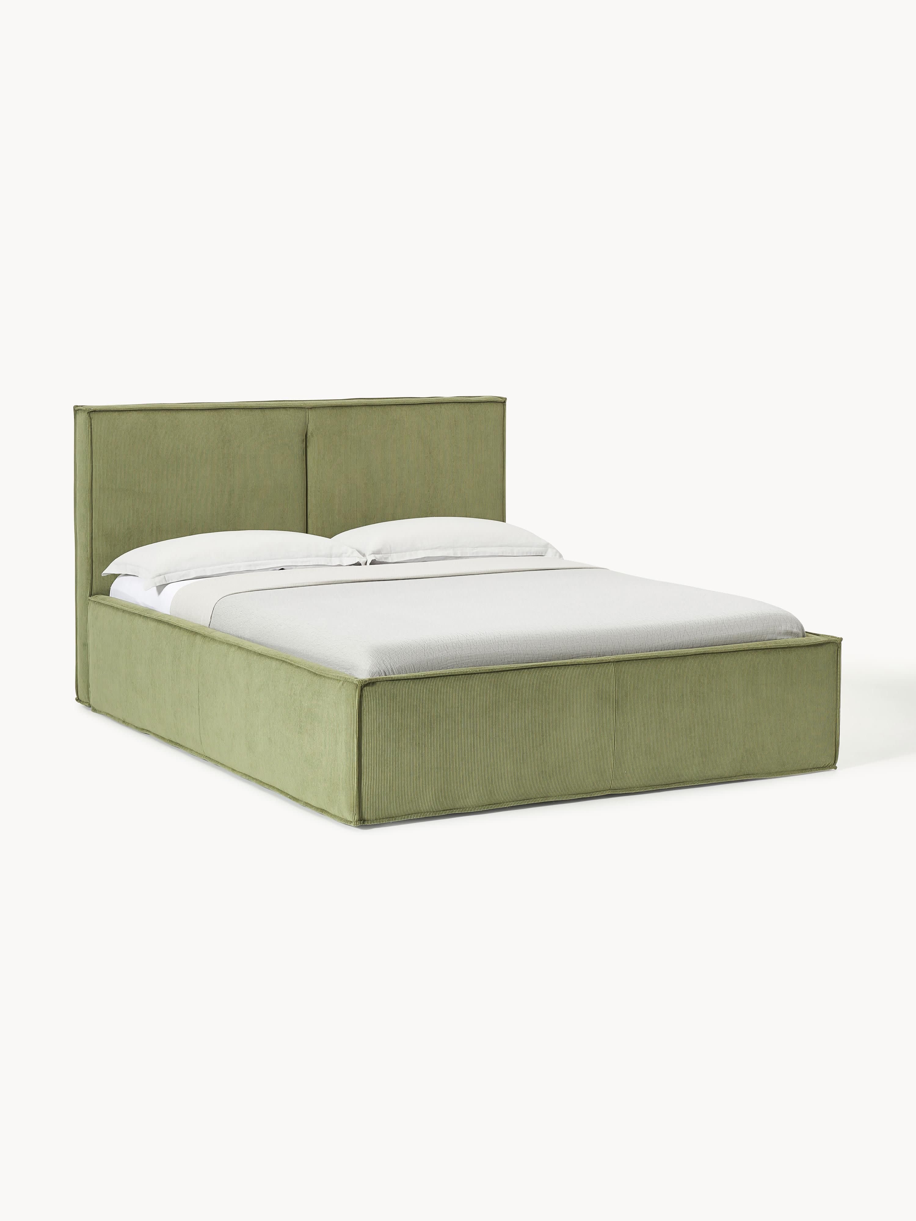 Gallery image 1 - Upholstered Corduroy Bed Dream with Storage Space