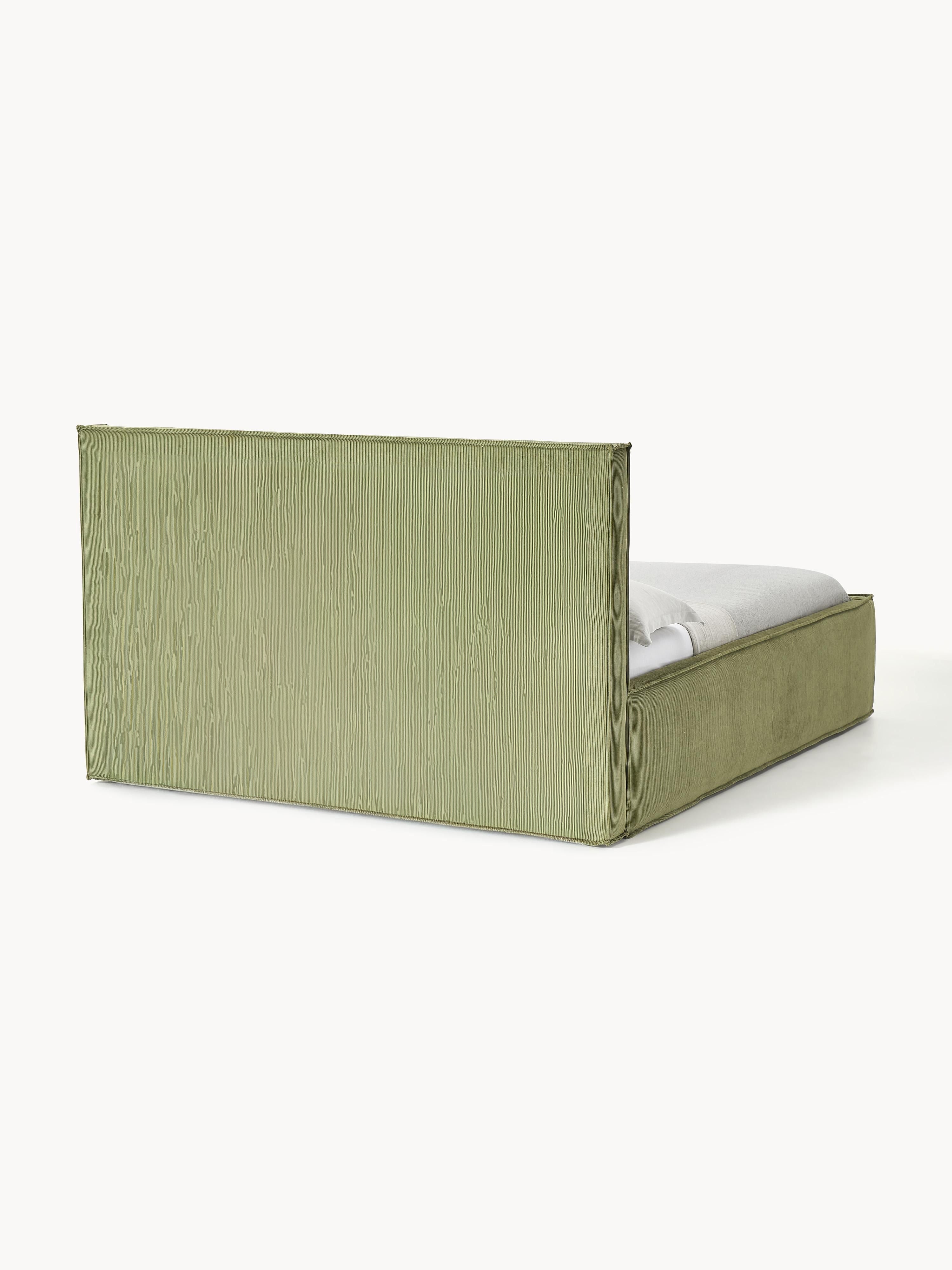 Dream Upholstered Corduroy Bed with Storage Space