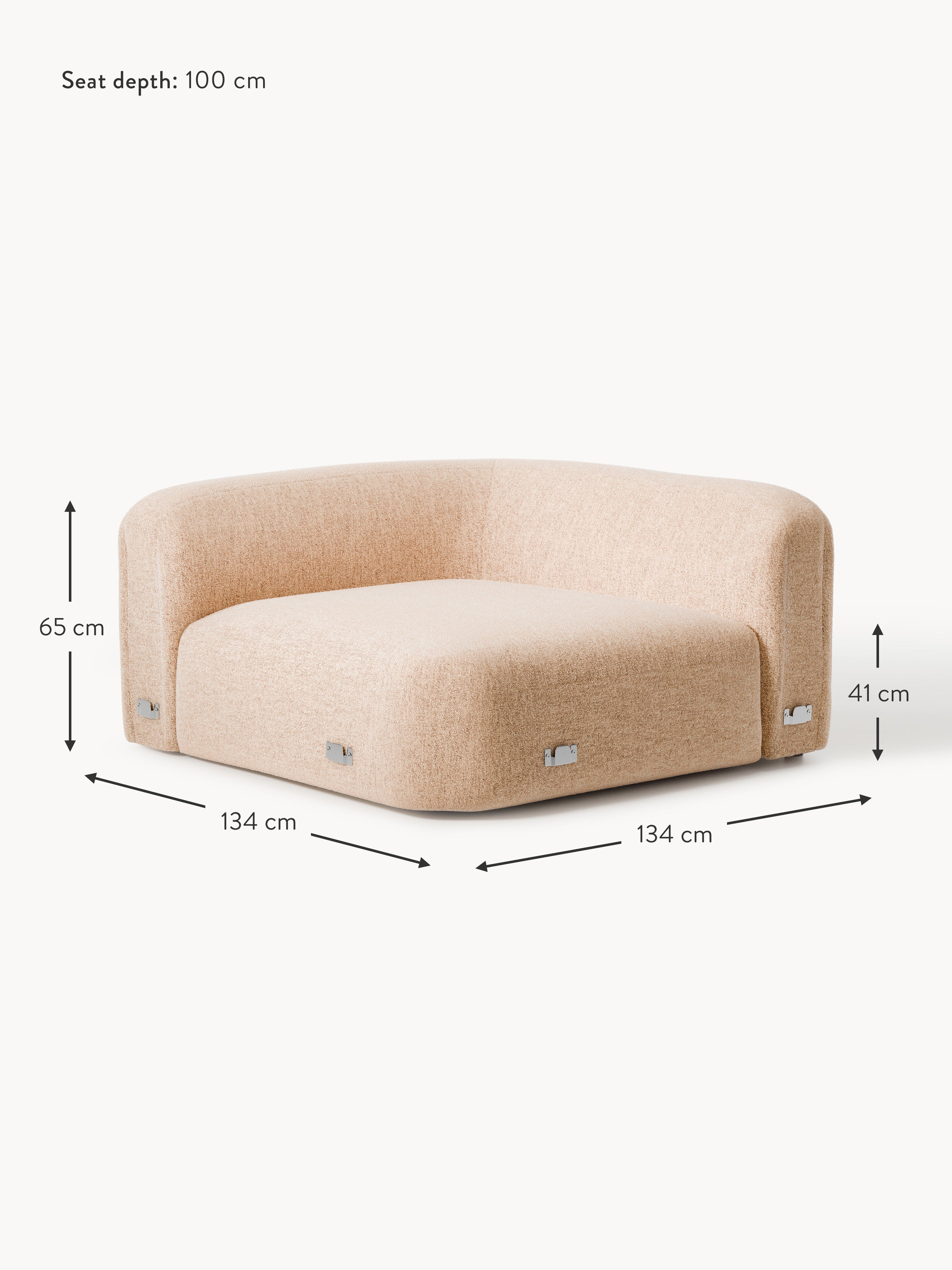 Wolke Round Bouclé Corner Module