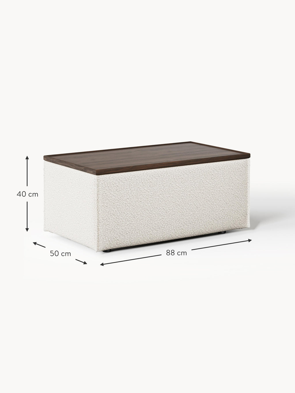 Lennon Bouclé Ottoman with Storage
