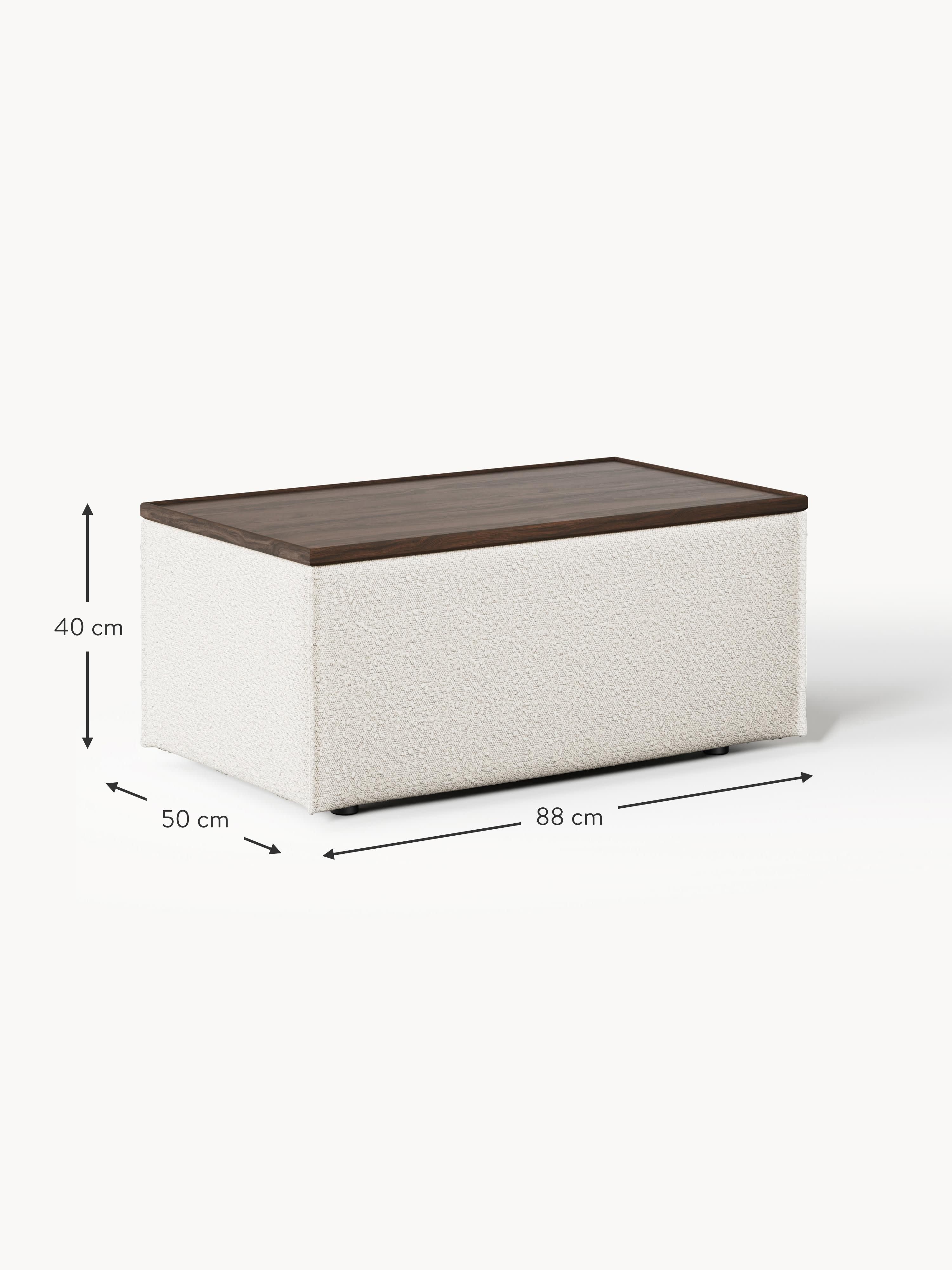 Lennon Bouclé Ottoman with Storage