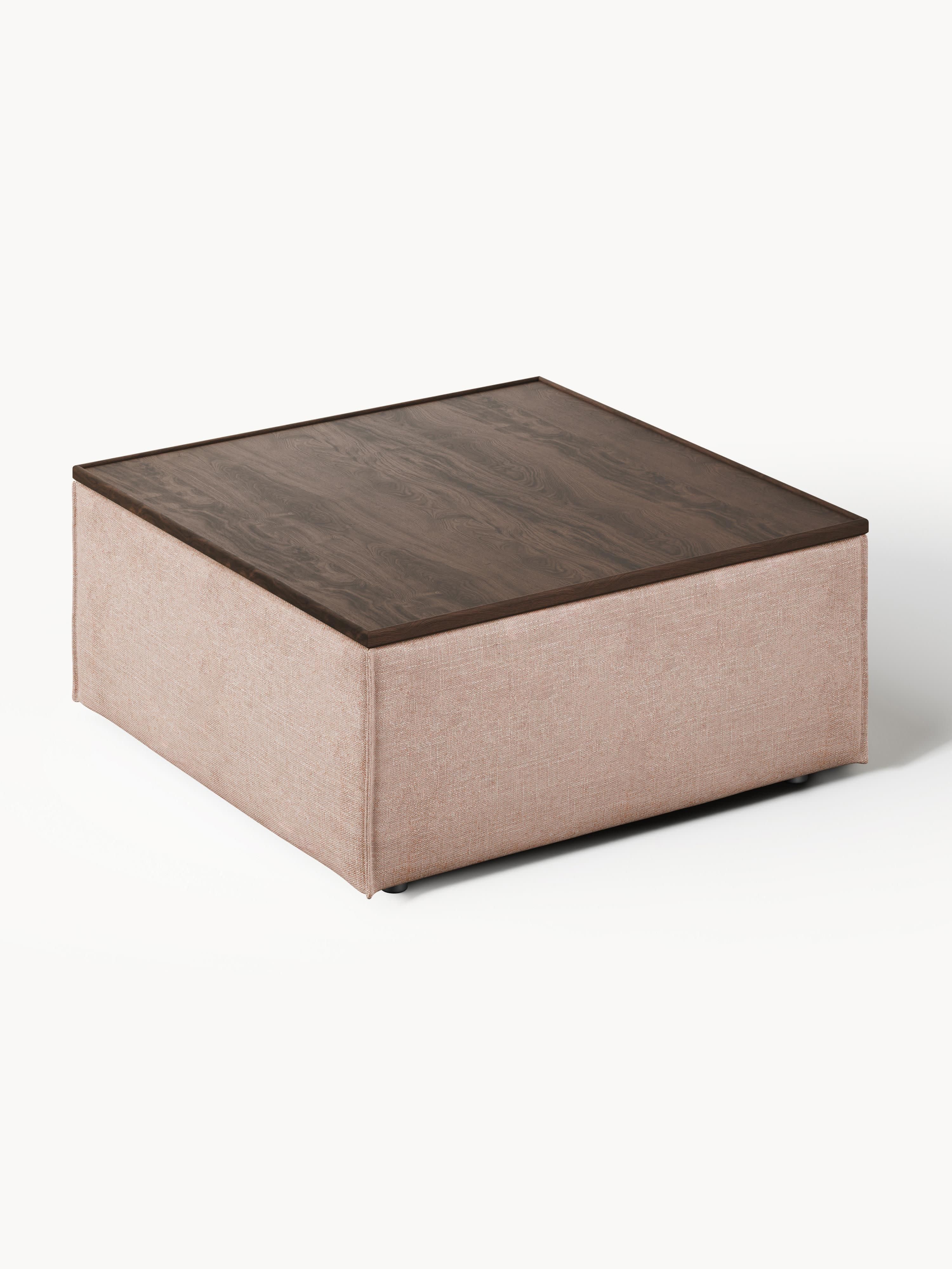 Lennon Linen Blend Ottoman with Storage