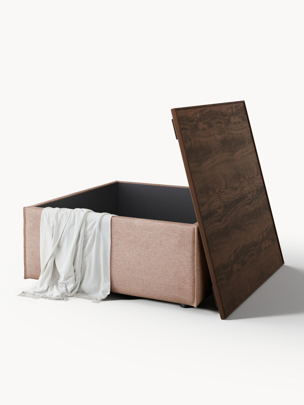 Lennon Linen Blend Ottoman with Storage