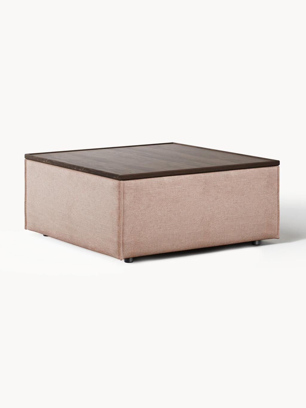 Lennon Linen Blend Ottoman with Storage