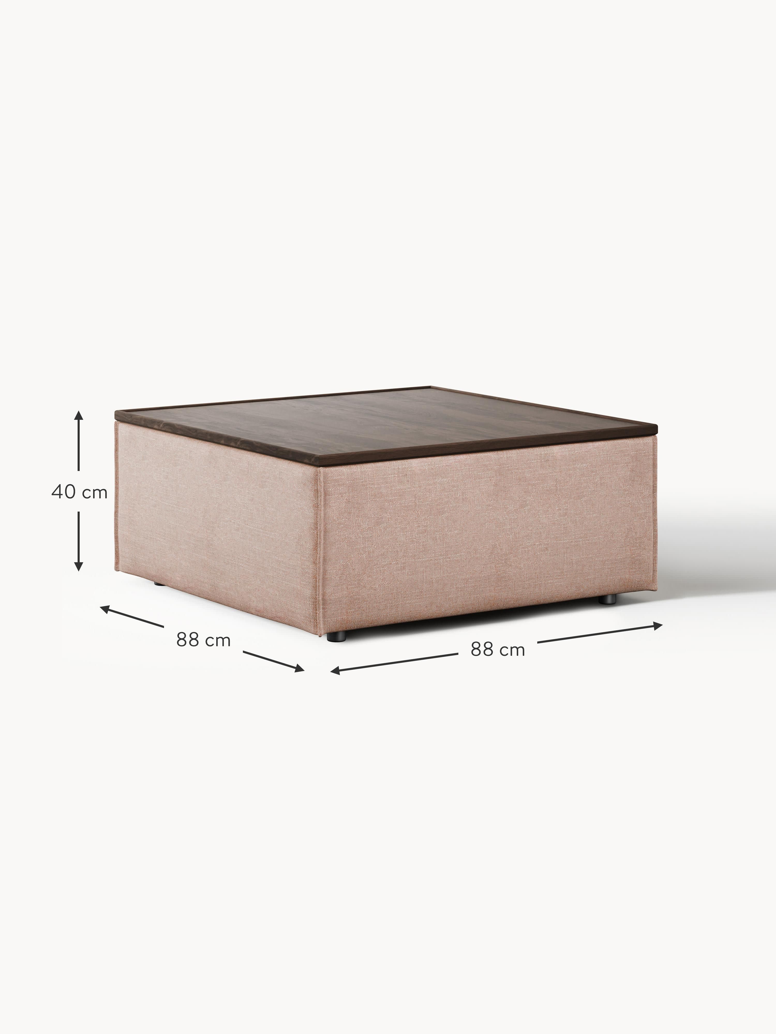 Lennon Linen Blend Ottoman with Storage