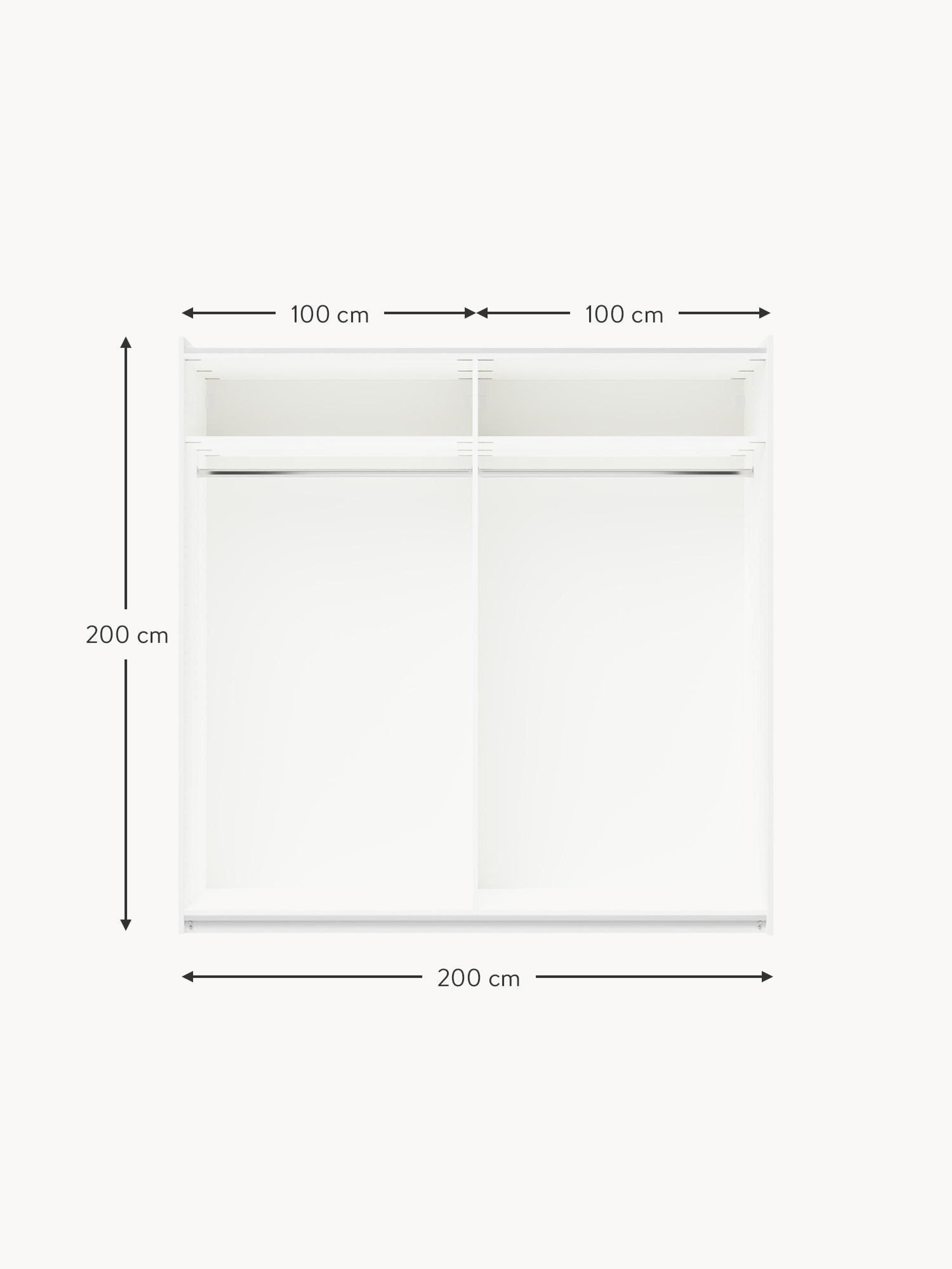 Leon Modular Sliding Door Wardrobe, 200 cm Wide, in various sizes