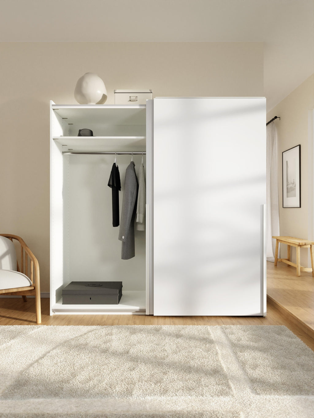 Leon Modular Sliding Door Wardrobe, 200 cm Wide, in various sizes